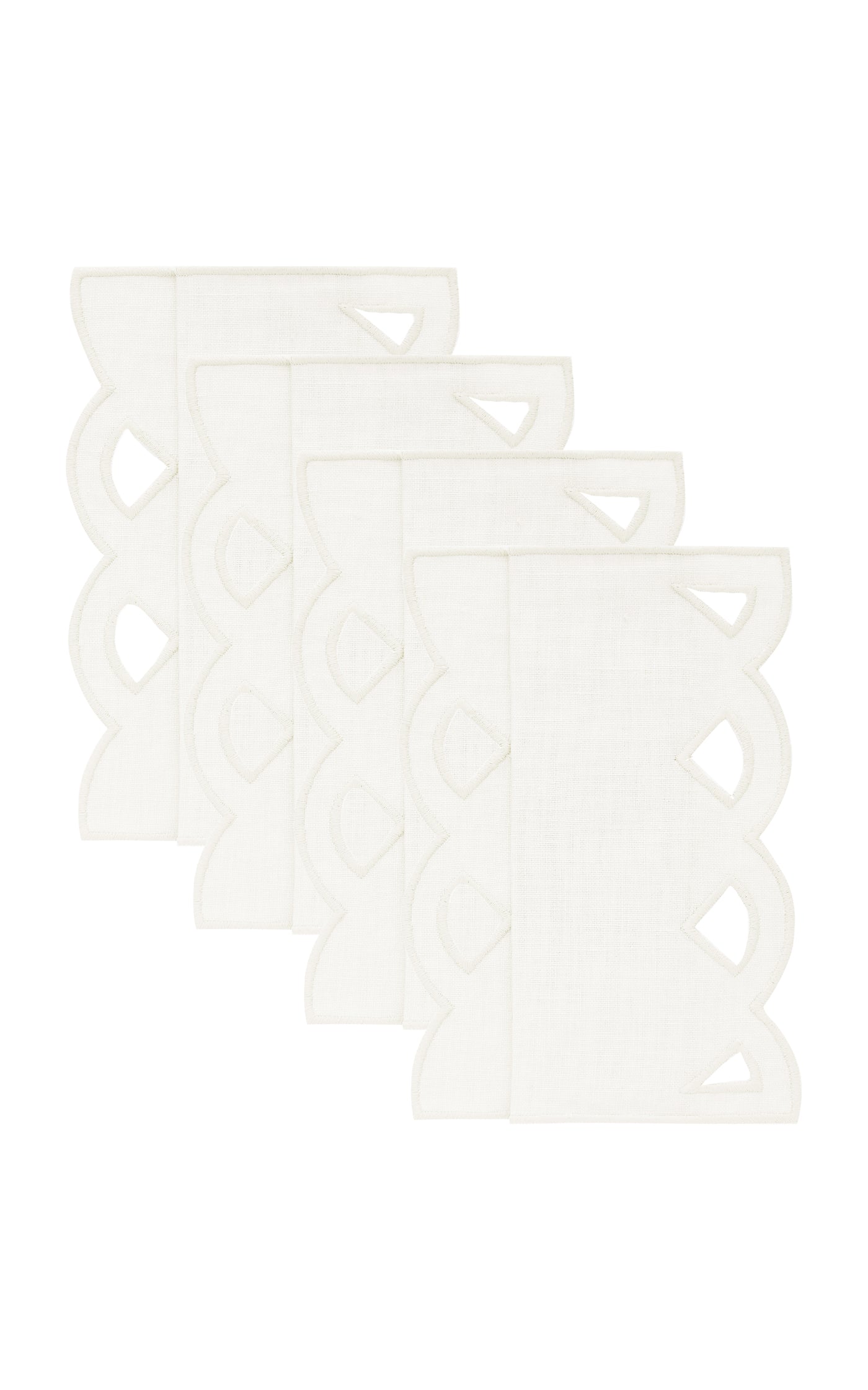 Set-of-Four Handcrafted Linen Cocktail Napkins
