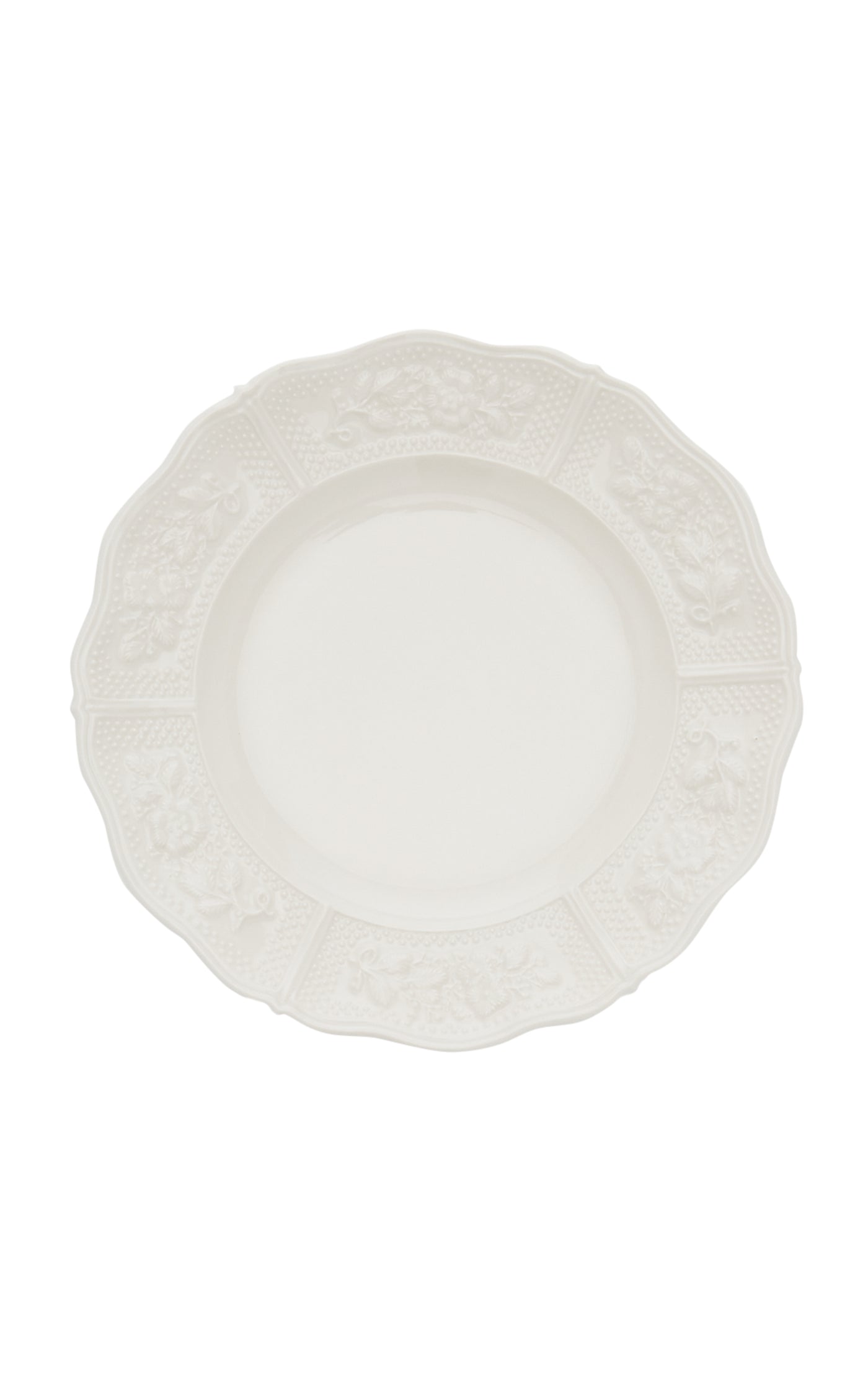 Set-of-Four Relief Earthenware Dessert Plates