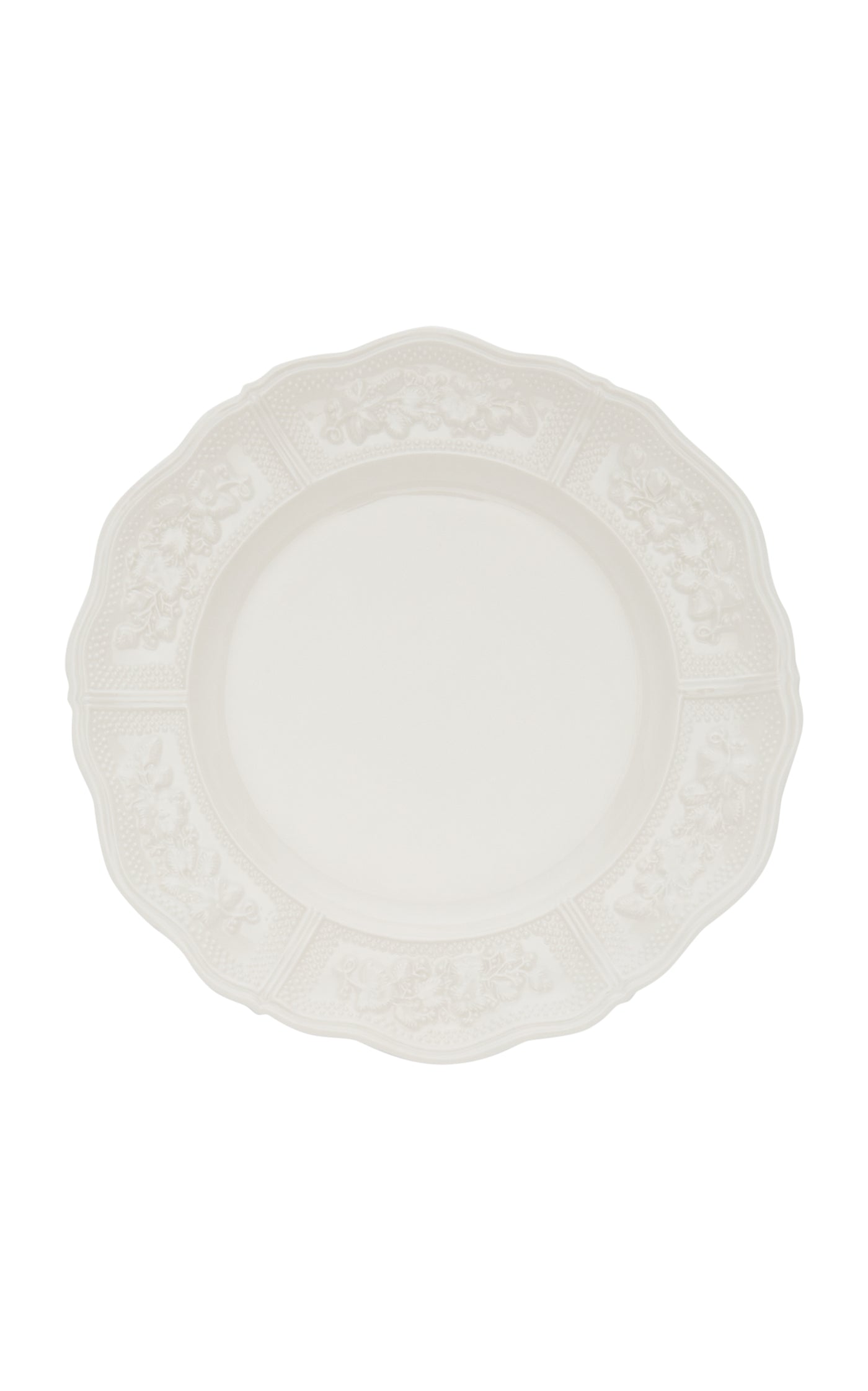 Set-of-Four Relief Earthenware Dinner Plates
