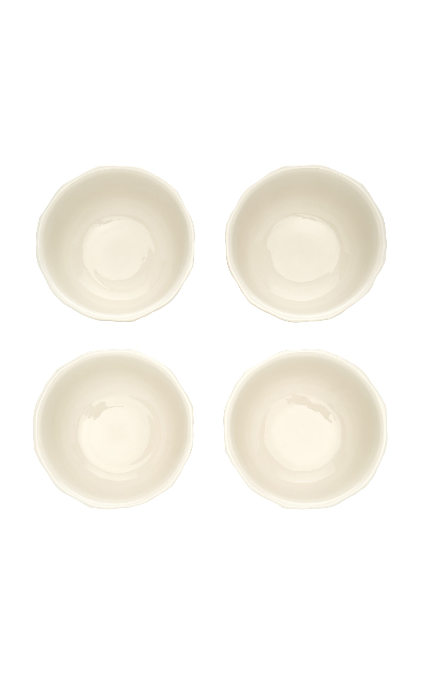 Set-of-Four Relief Earthenware Small Bowls