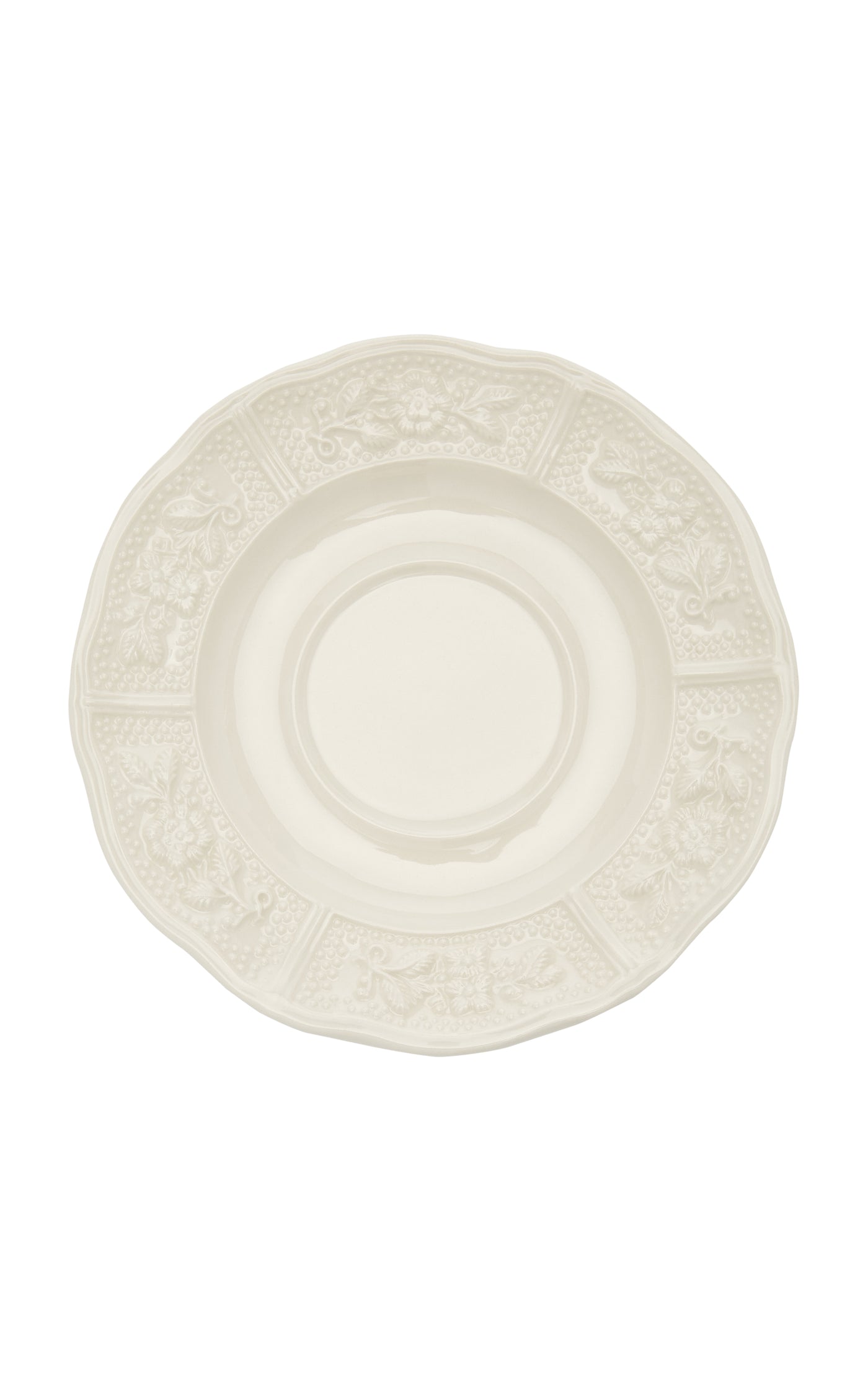 Set-of-Four Relief and Doot Earthenware Teacup and Saucer Set