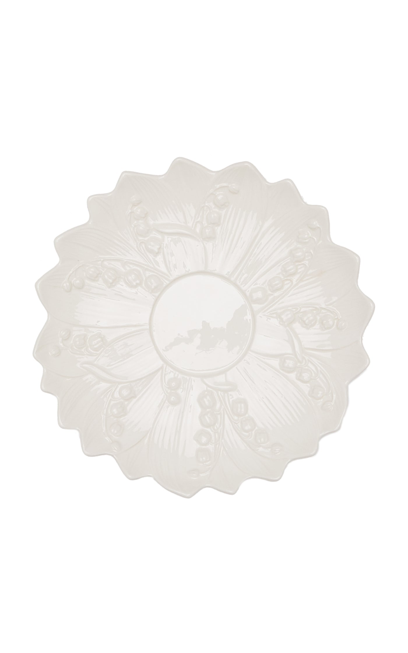 Set-Of-Six Lily Of The Valley Ceramic Breakfast Cup and Saucer