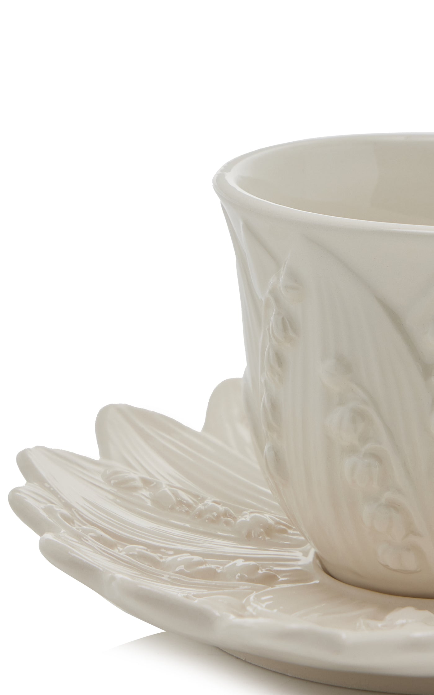 Set-of-Six Lily of the Valley Ceramic Tea Cup and Saucers