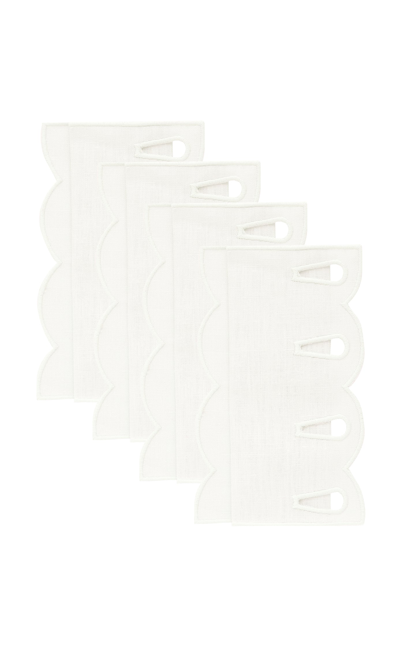 Set-of-Four Handcrafted Linen Cocktail Napkins