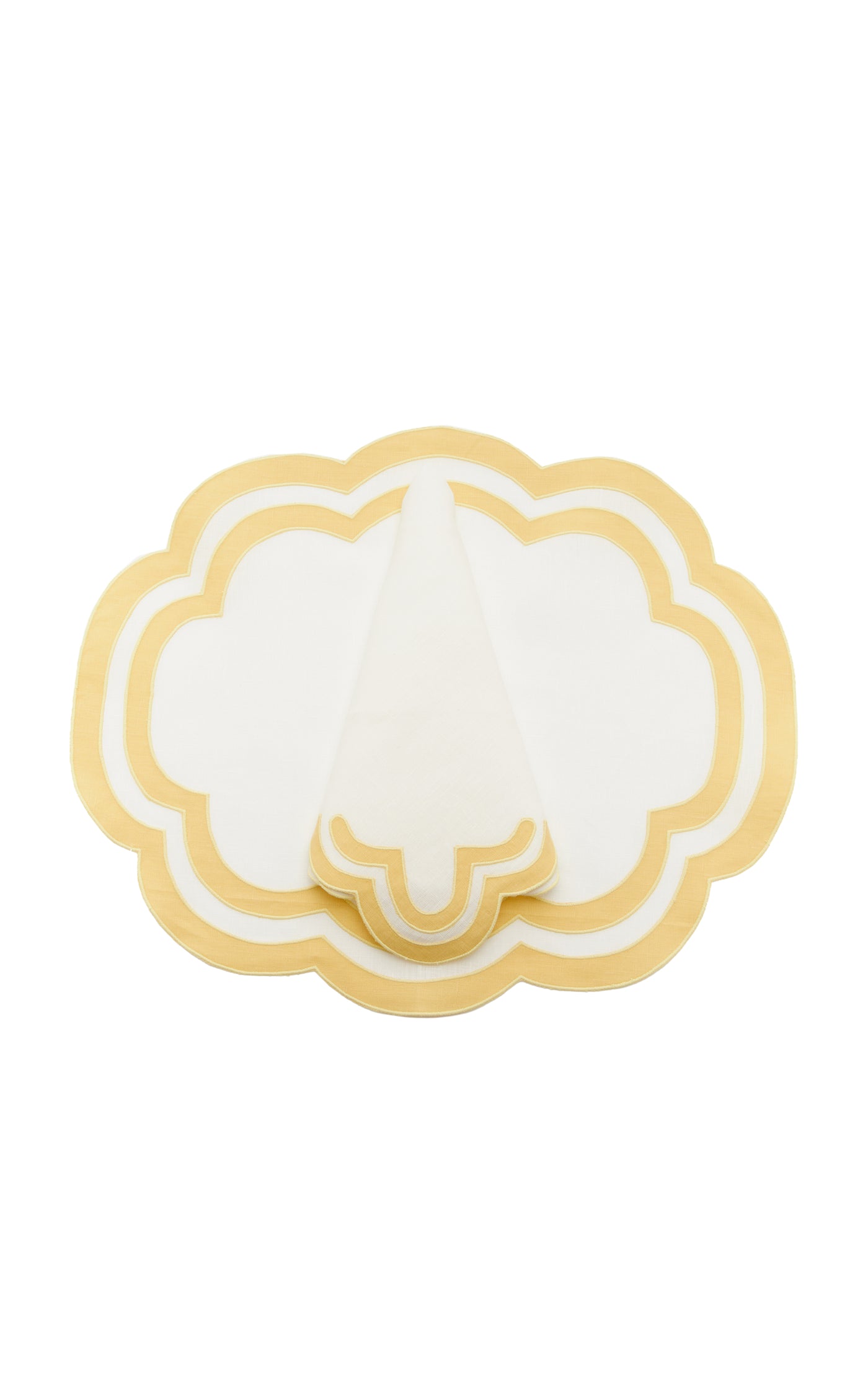 Scalloped Linen Placemat and Napkin Set