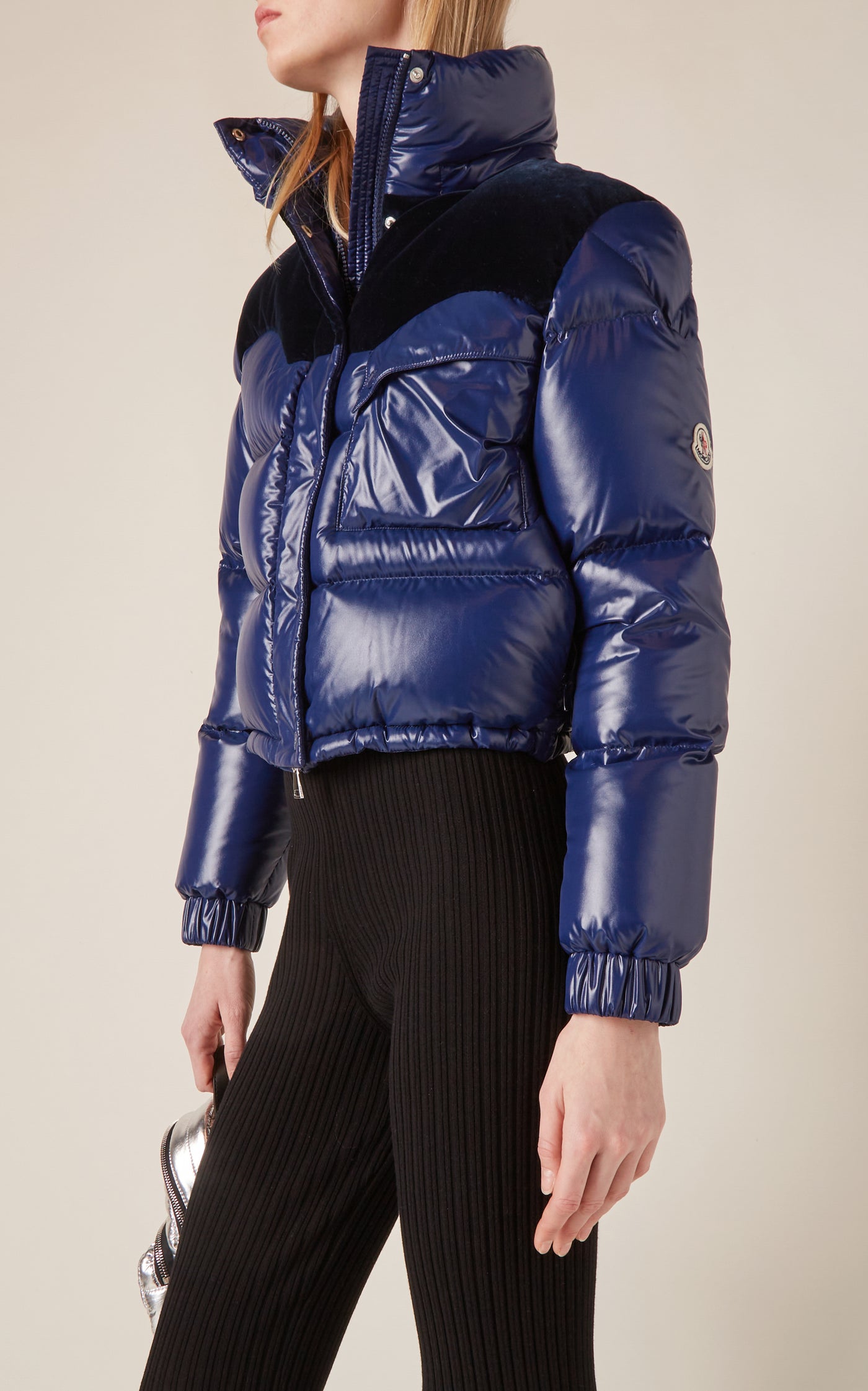Narmada Velvet-Trimmed Nylon Down Jacket