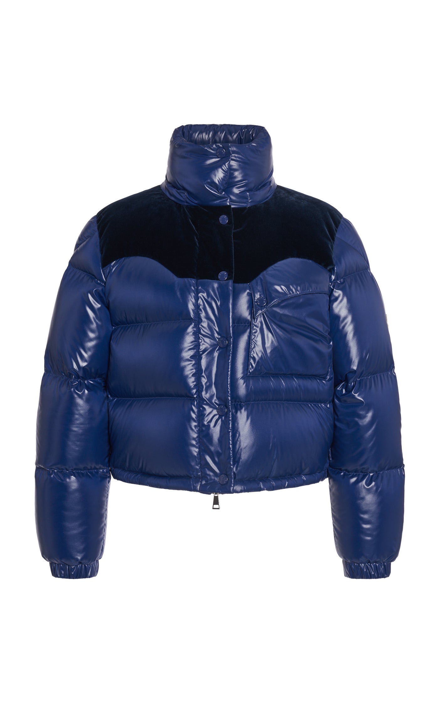 Narmada Velvet-Trimmed Nylon Down Jacket