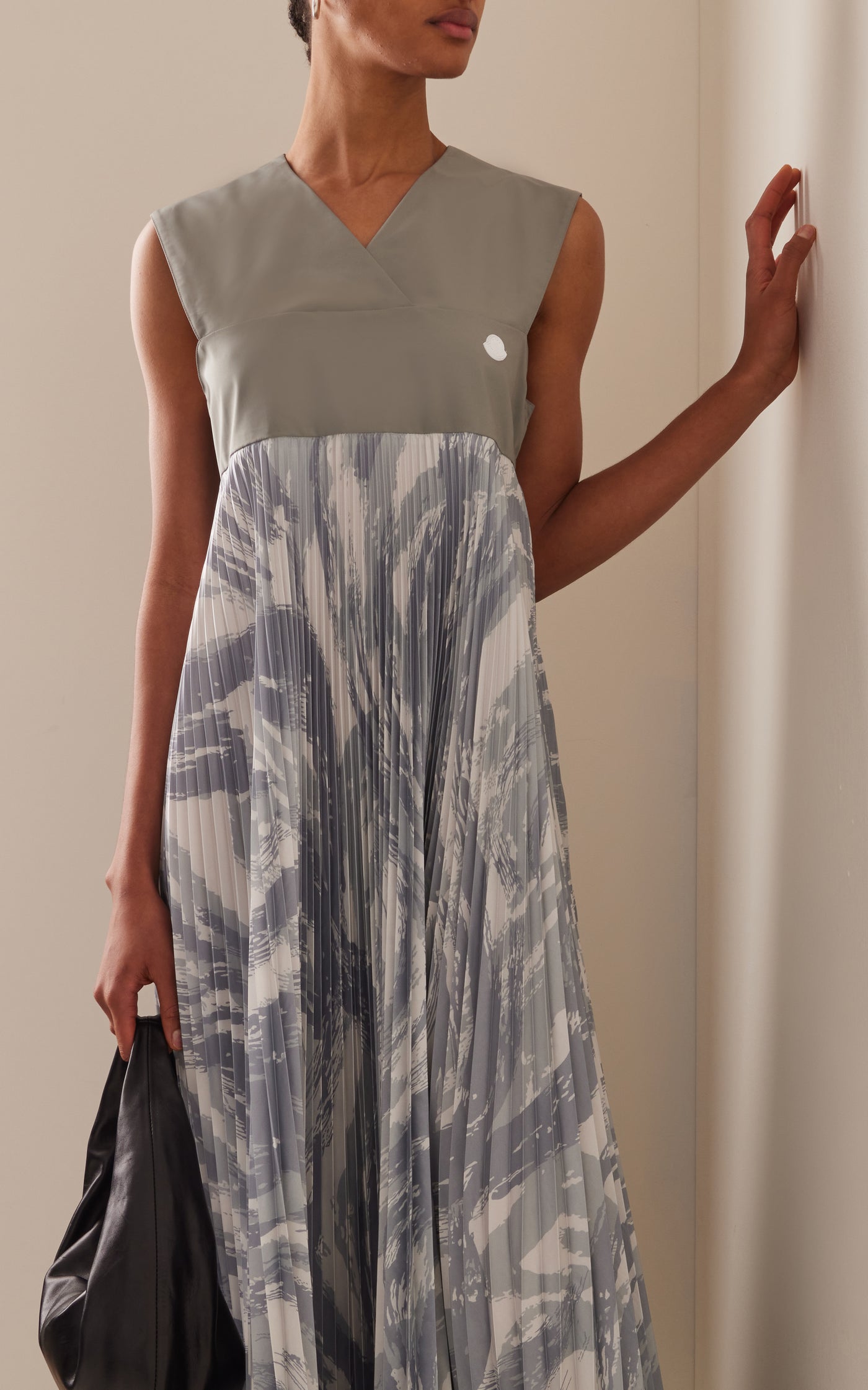 4 Moncler Hyke Plisse Maxi Dress