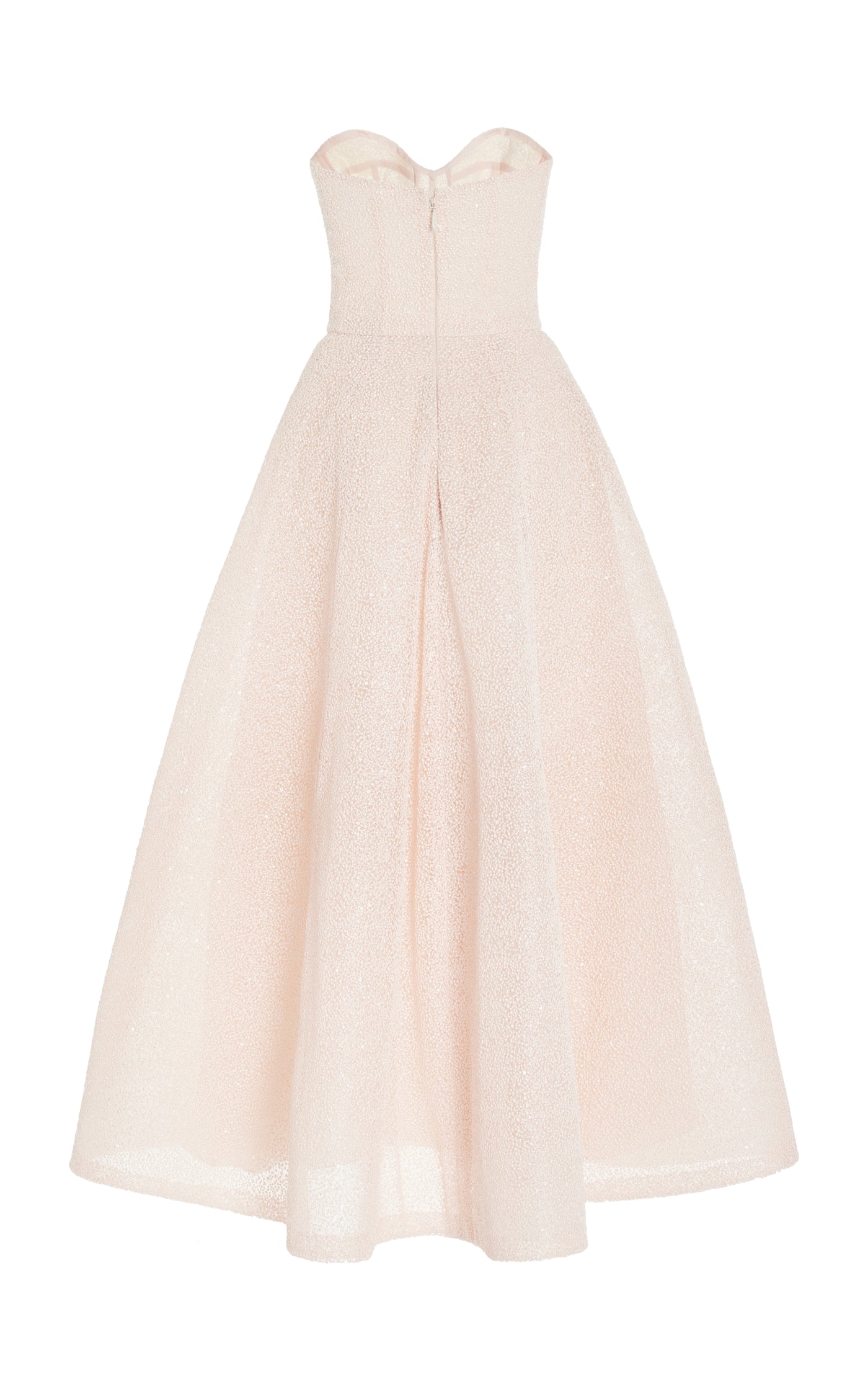 Strapless Textured Embroidered Dress