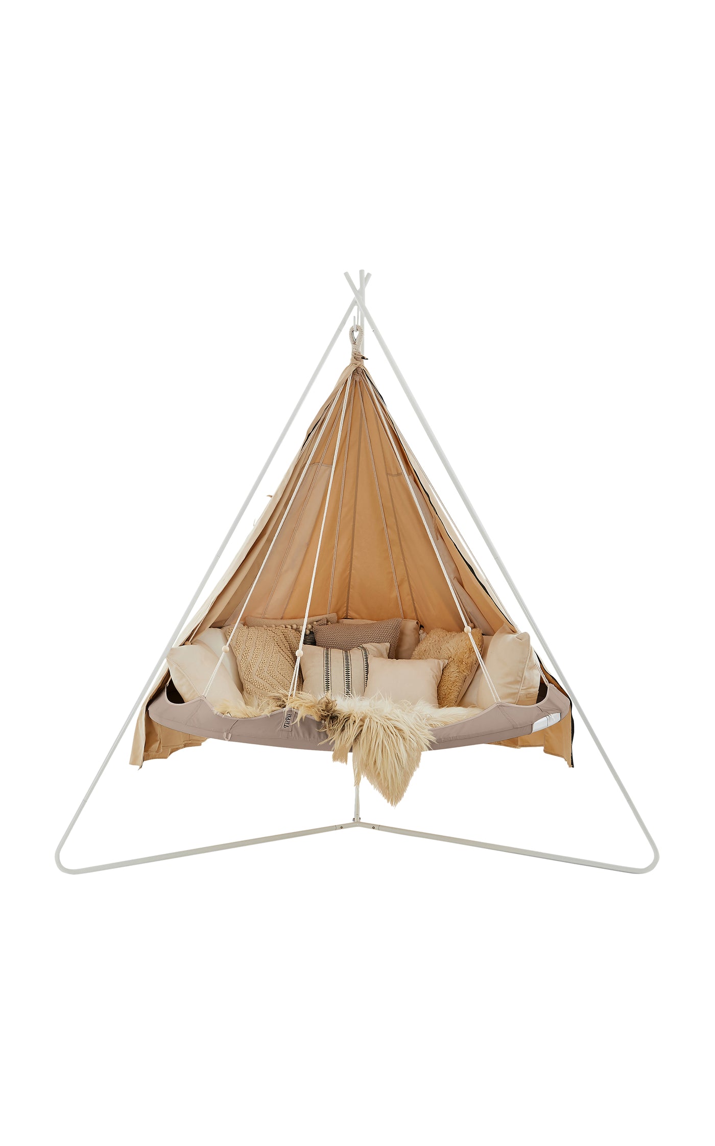 Large Classic TiiPii Bed + White Classic Stand + Poncho Weather Cover Set