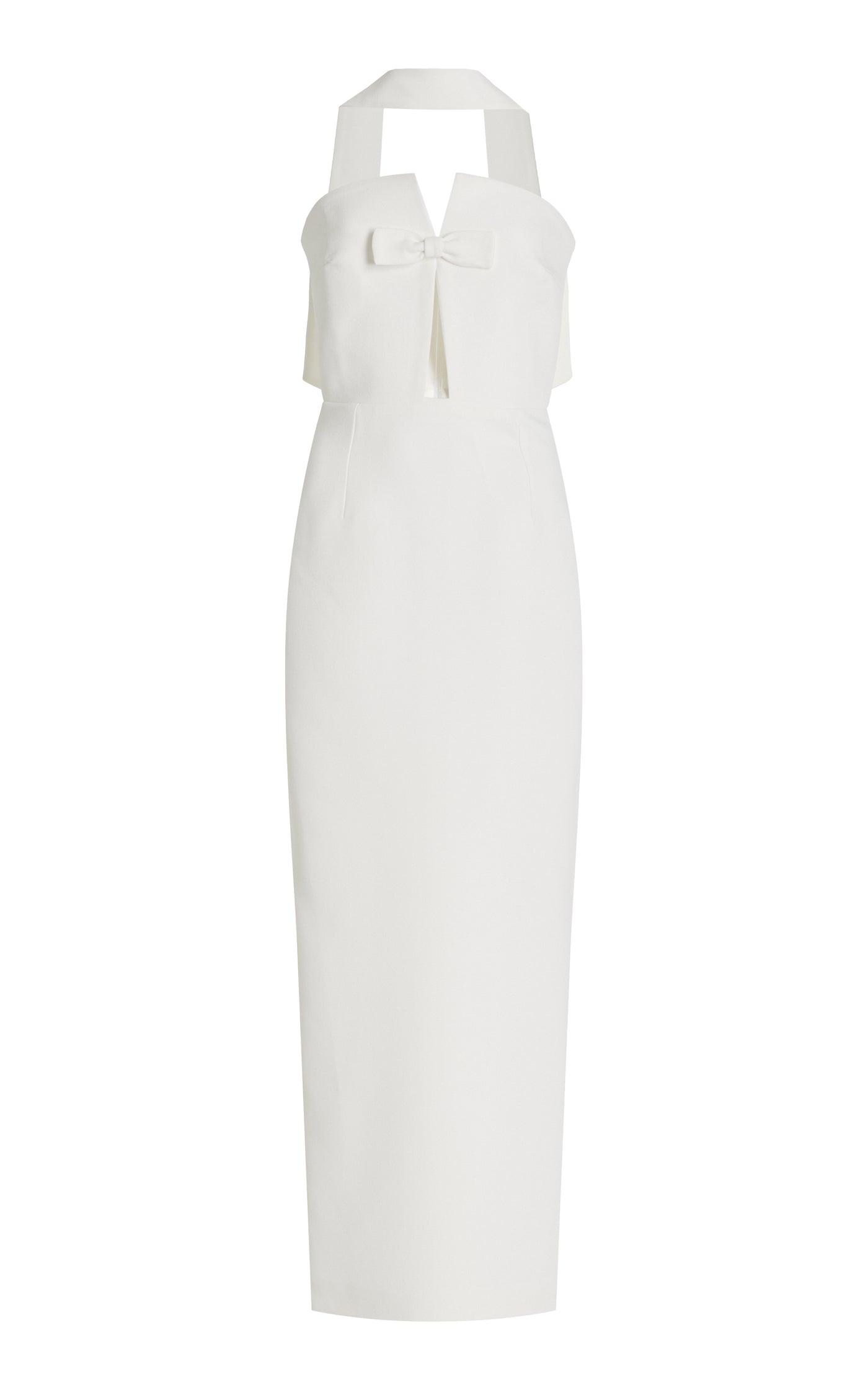 Holly in Temple Tie-Neck Crepe Midi Dress
