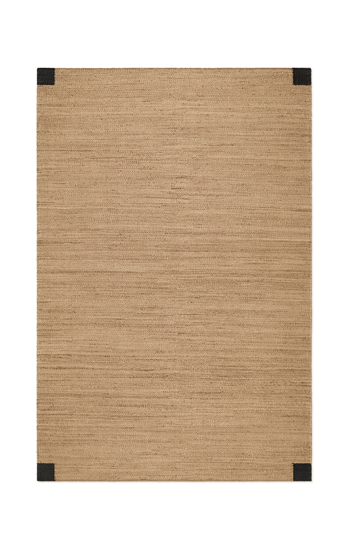 Jute Corner by Nordic Knots, Flatweave Area Rug in Black, Size 8' X 10'