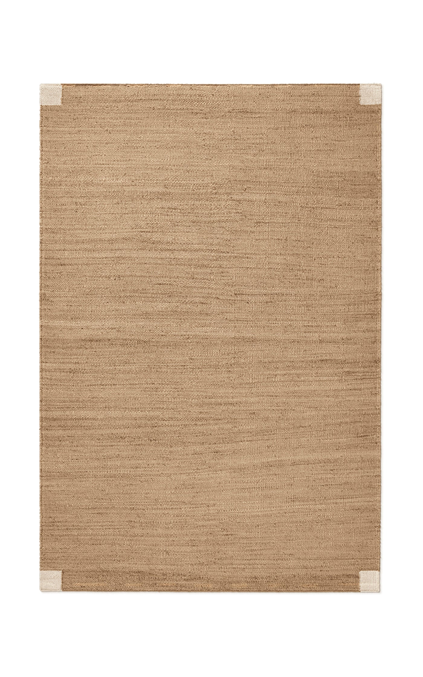 Jute Corner by Nordic Knots, Flatweave Area Rug in Cream, Size 6' X 9'