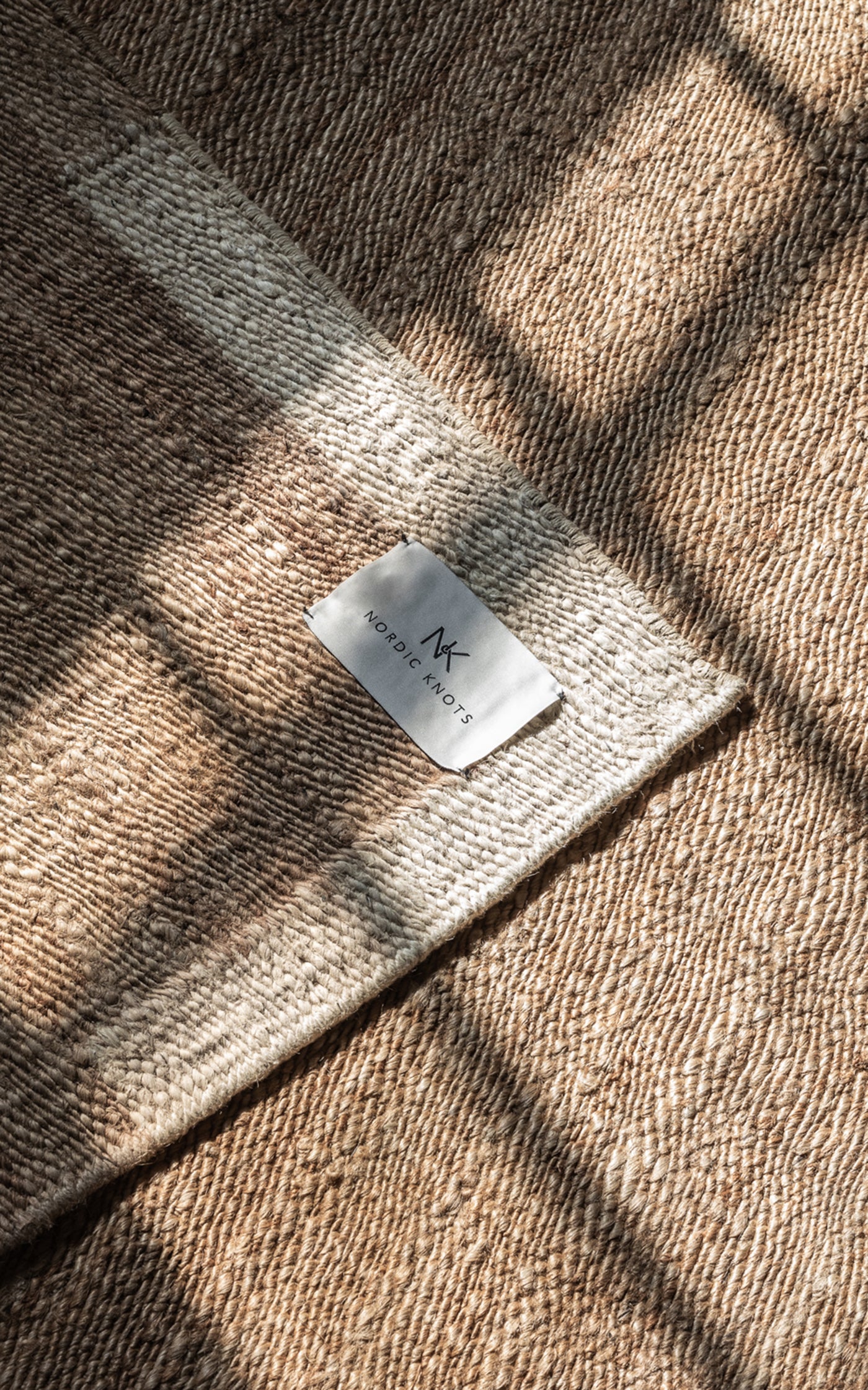 Jute Edge by Nordic Knots, Flatweave Area Rug in Cream, Size 2.5' X 12'