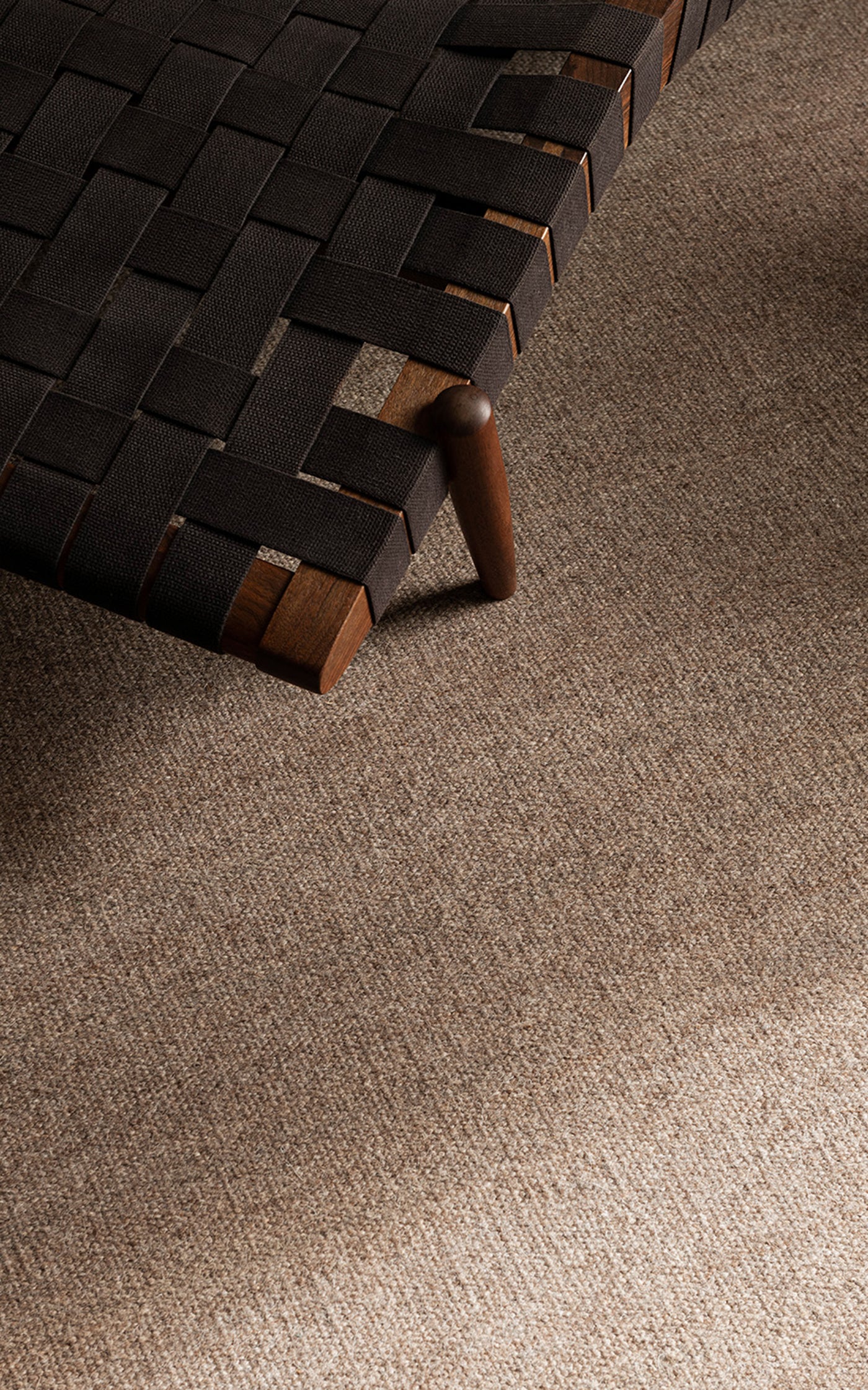 Zero by Nordic Knots, Flatweave Area Rug in Brown, Size 2.5' X 9'