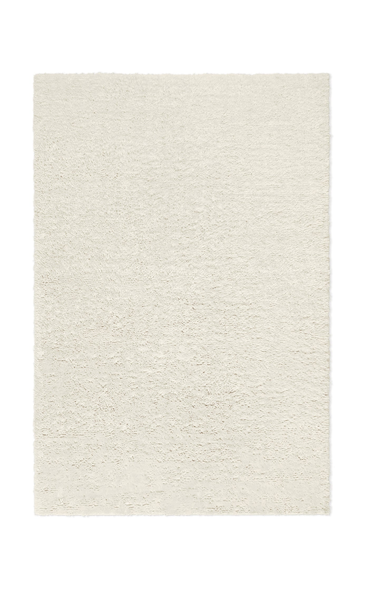 Fields by Nordic Knots, Shaggy Area Rug in Dusty White, Size 5' X 8'
