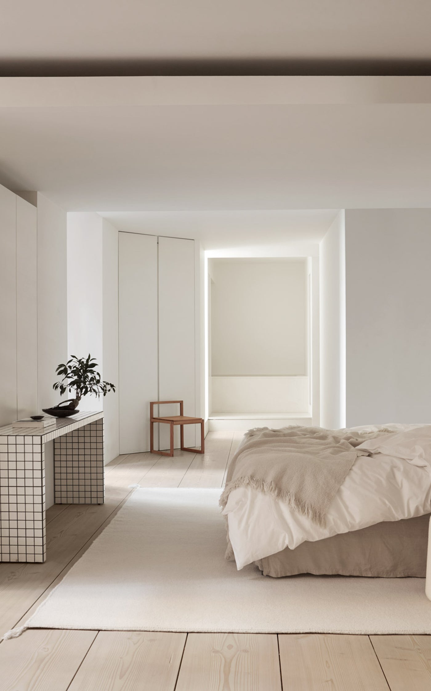 Merino by Nordic Knots, Flatweave Area Rug in Natural White, Size 8' X 10'