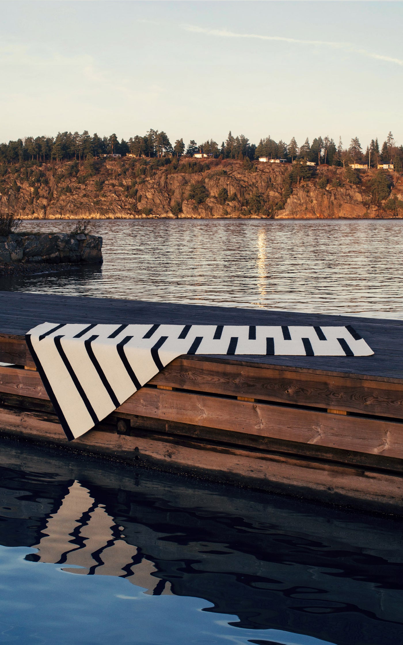 Tiger by Nordic Knots, Flatweave Area Rug in Cream/Black, Size 9' X 12'
