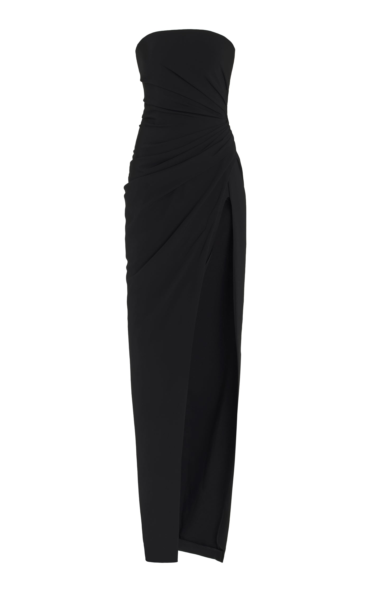 Strapless Draped Stretch-Cady Gown