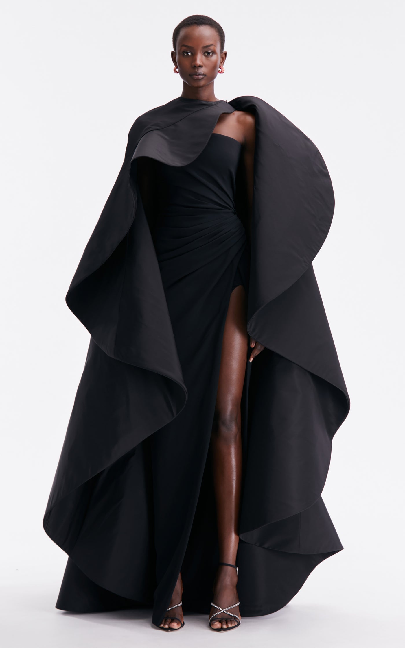 Strapless Draped Stretch-Cady Gown
