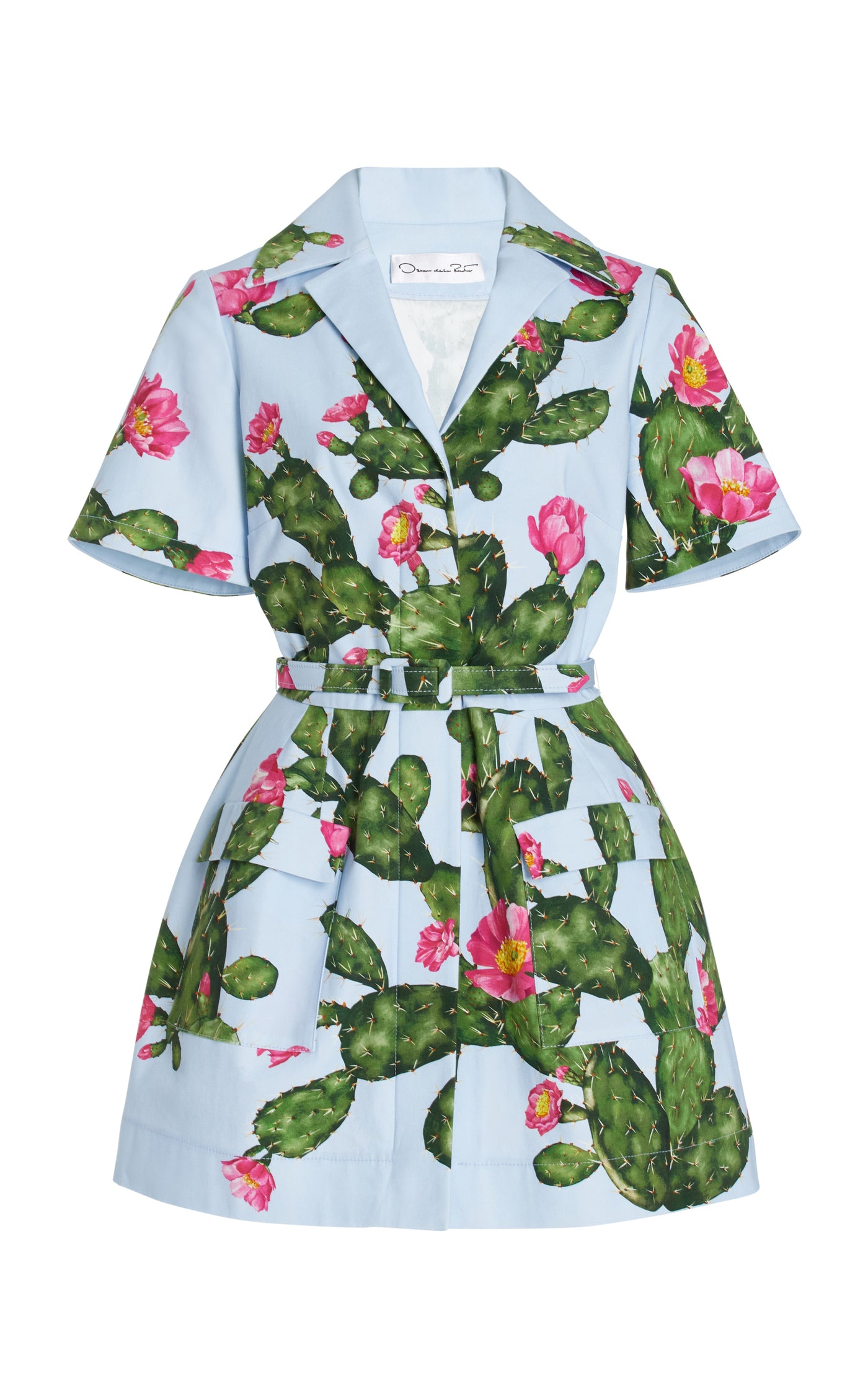 Collared Cotton Twill Mini Dress