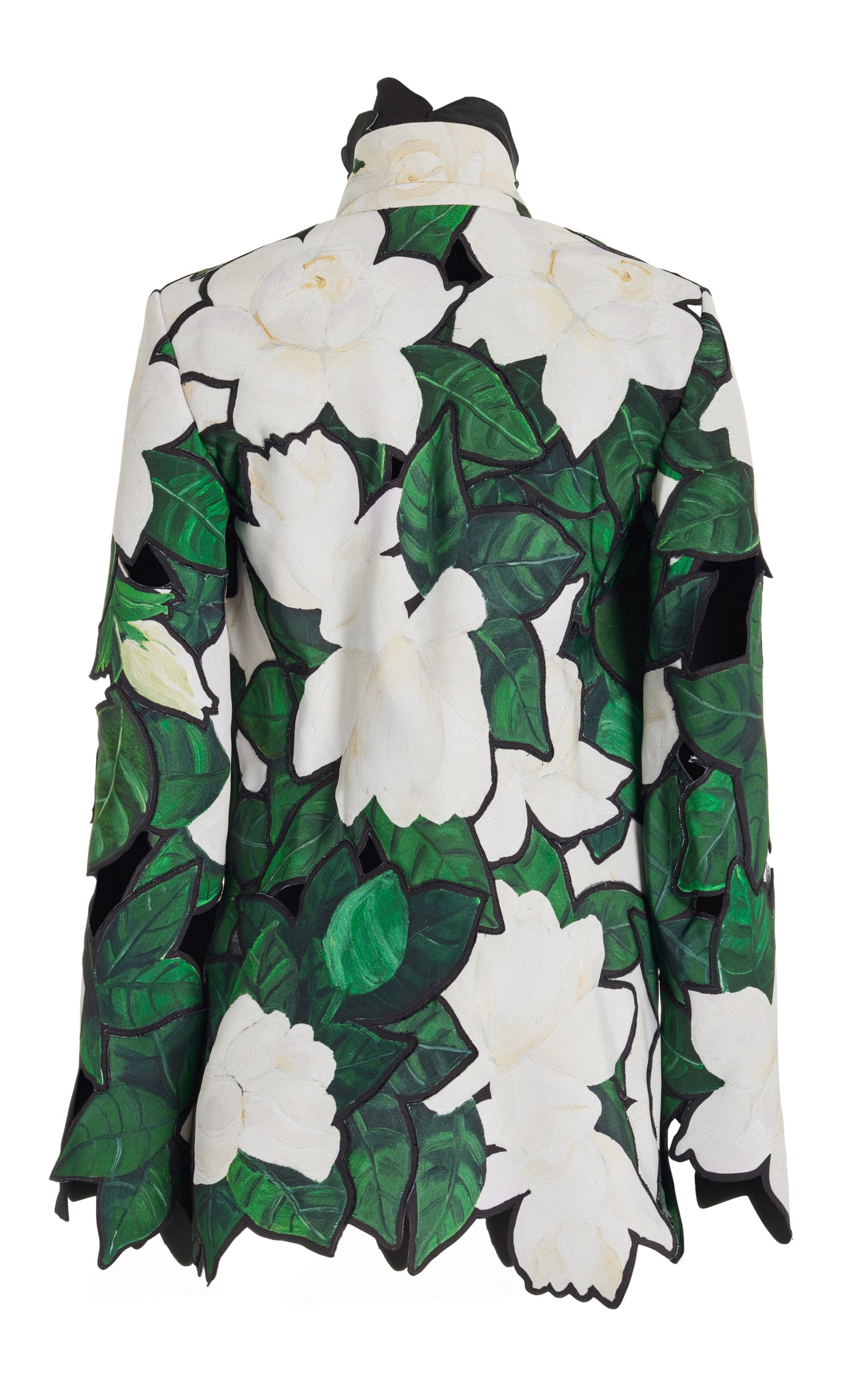 Cutout Gardenia Faille Embroidered Jacket