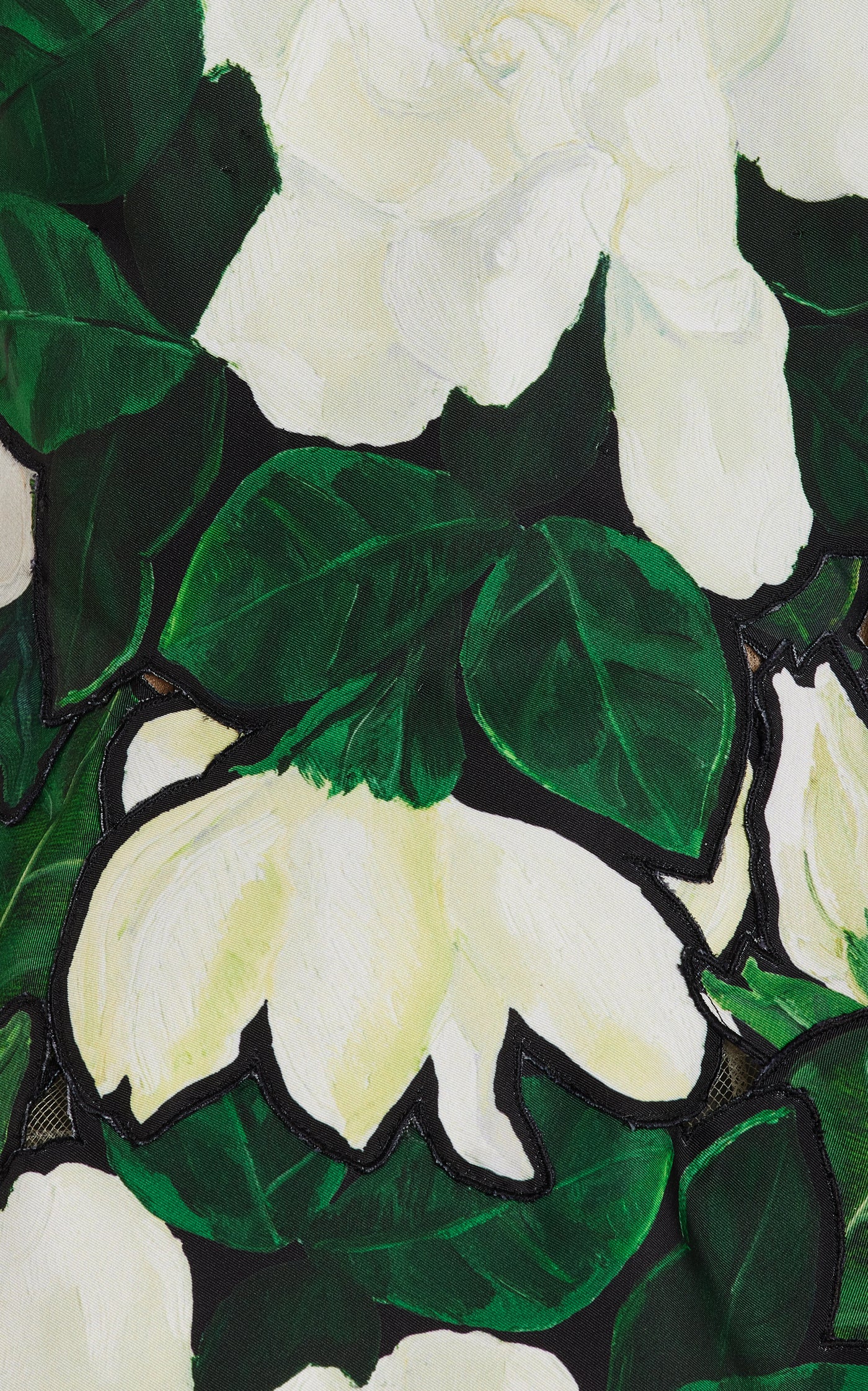 Hand-Painted Gardenia-Faille Mini Dress