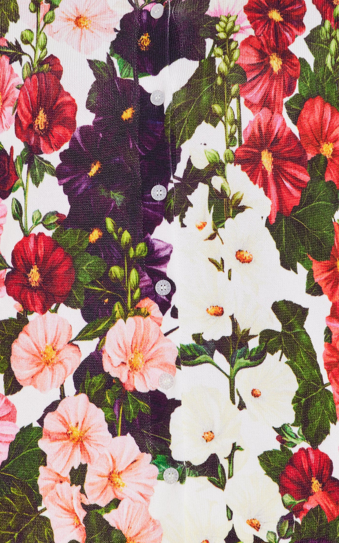 Printed Hollyhocks Cardigan