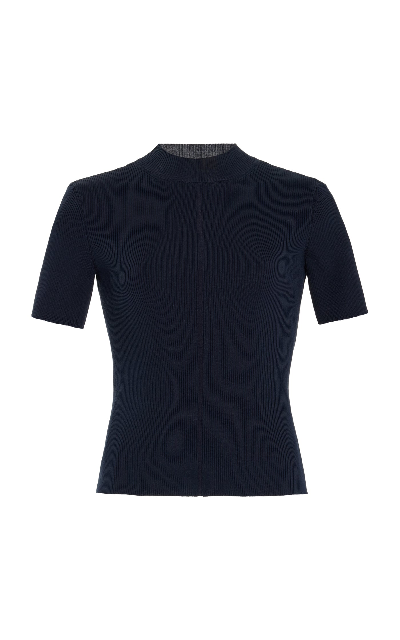 Ribbed-Knit Stretch-Silk T-Shirt