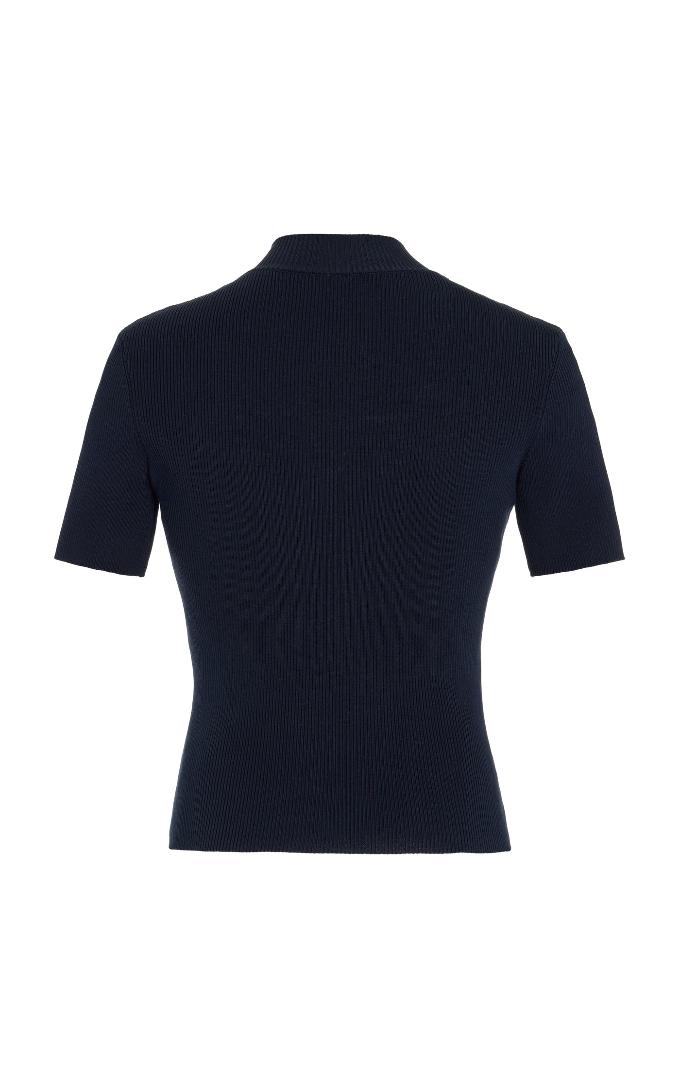 Ribbed-Knit Stretch-Silk T-Shirt