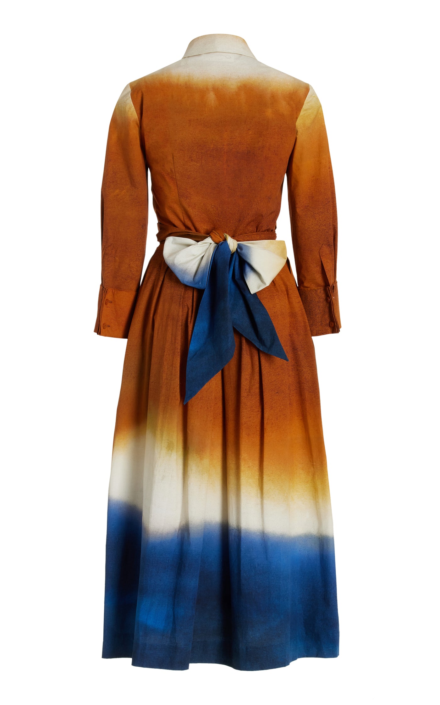 Wrapped Dip-Dyed Cotton Midi Dress
