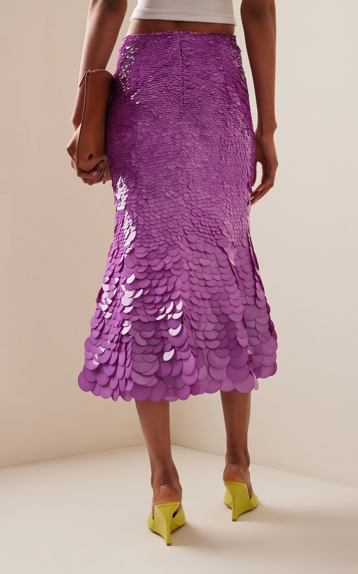 Paillette-Sequined Midi Skirt