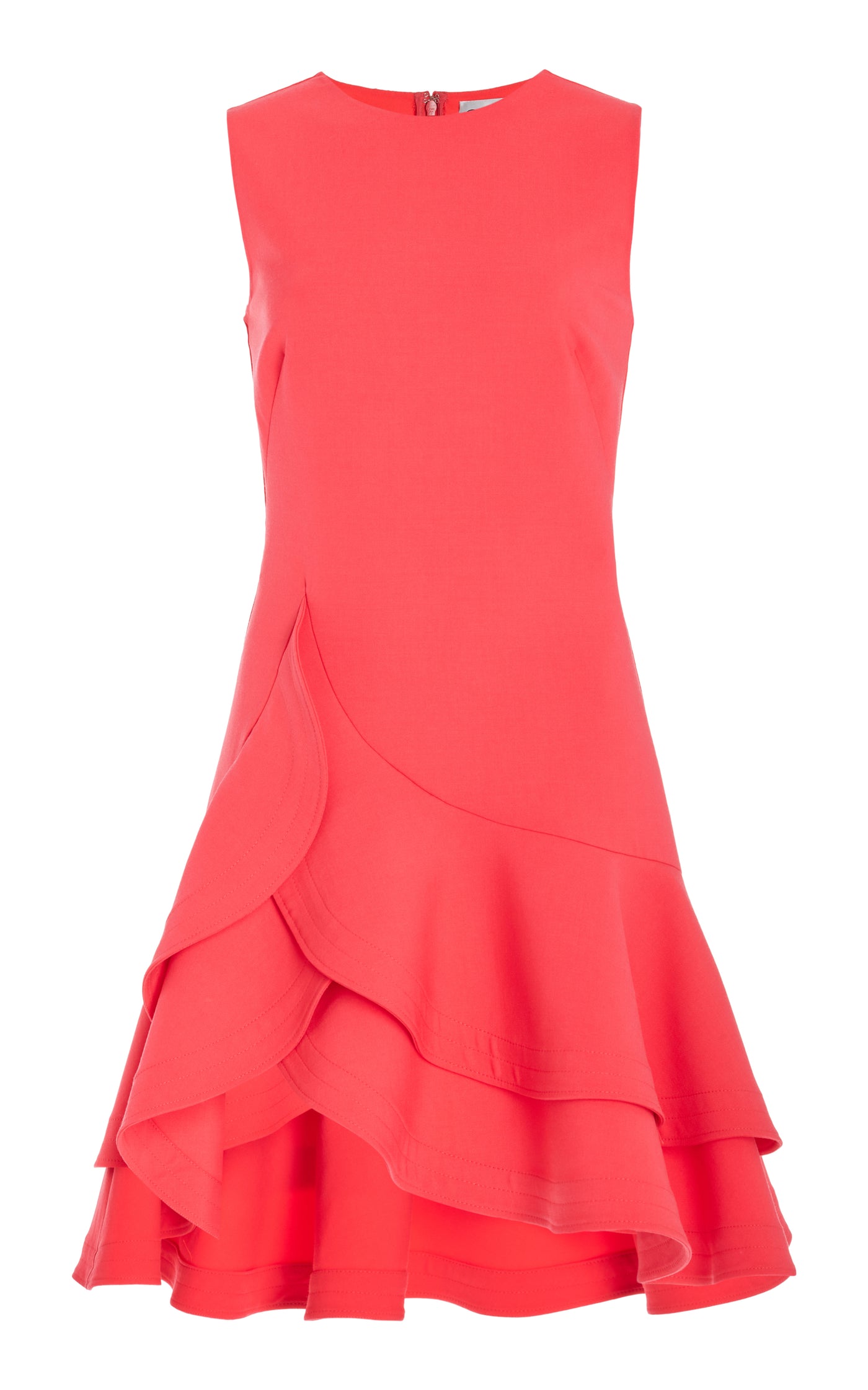 Tiered Stretch-Wool Mini Dress