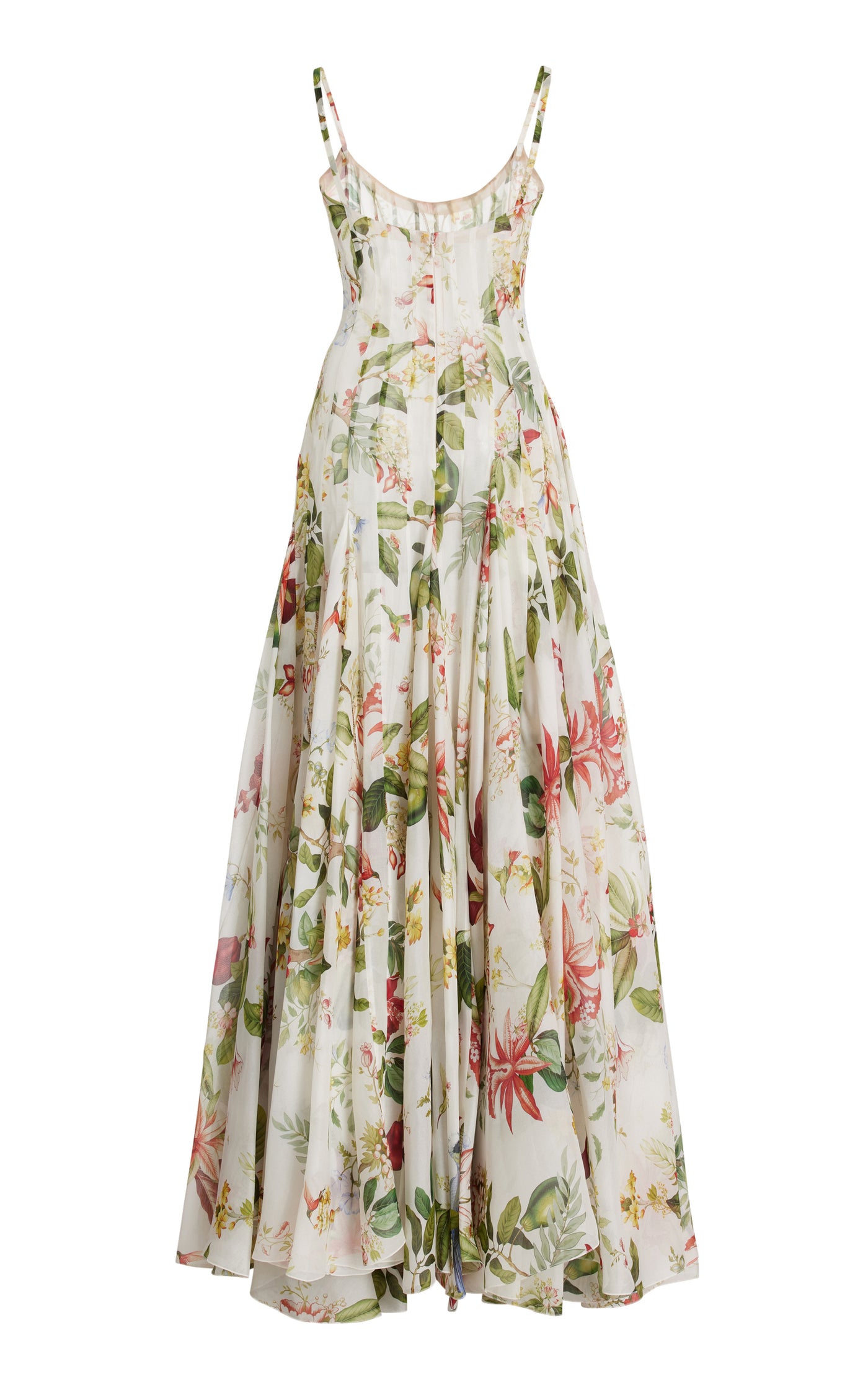 Floral & Fauna Silk Gazar Maxi Dress