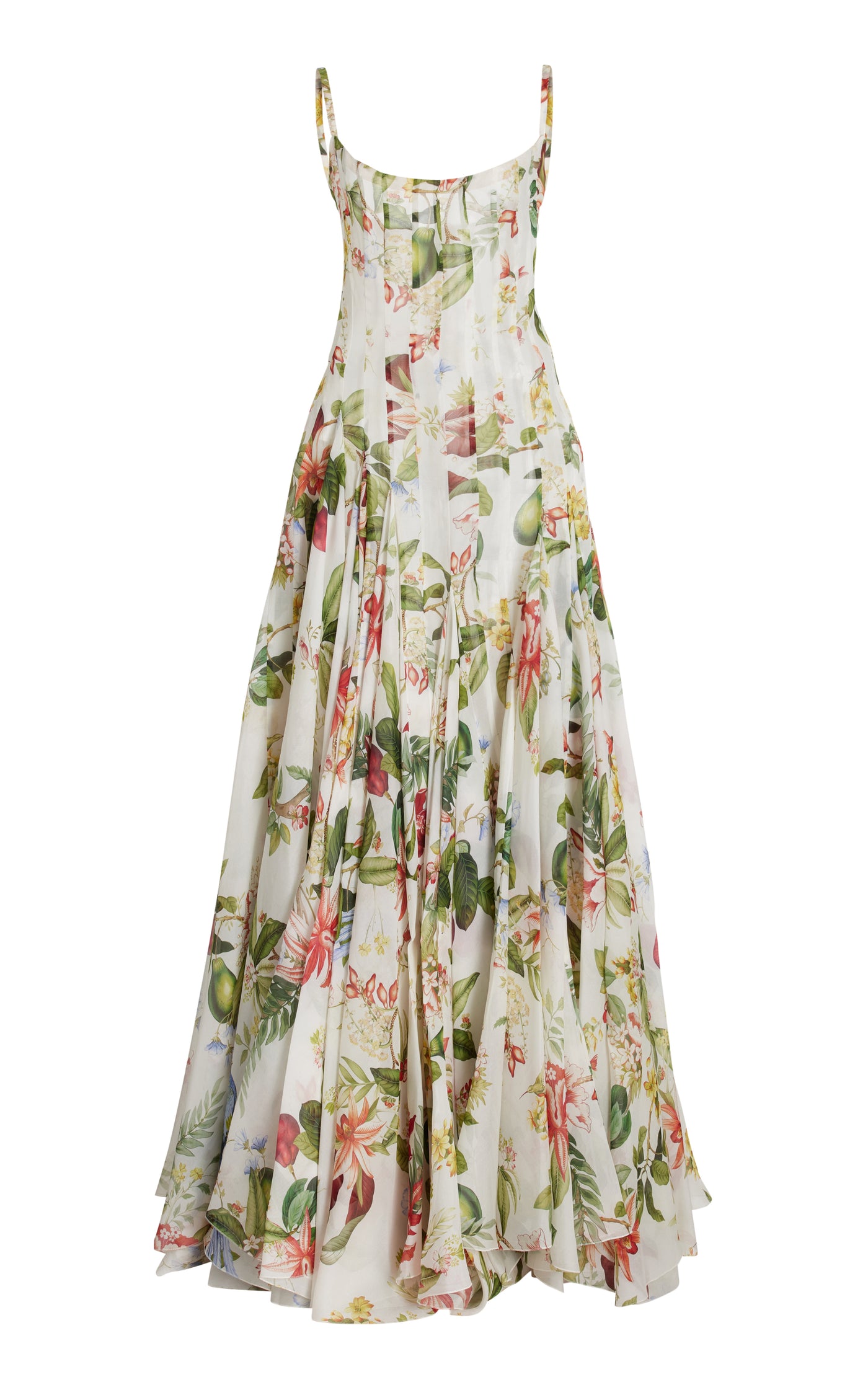 Floral & Fauna Silk Gazar Maxi Dress