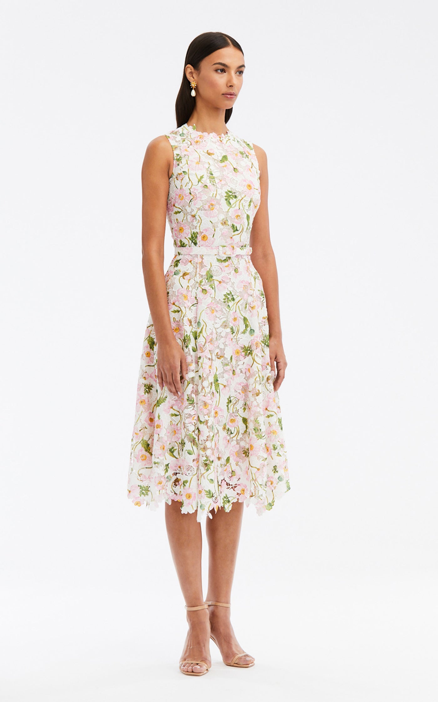 Guipure Lace Midi Dress