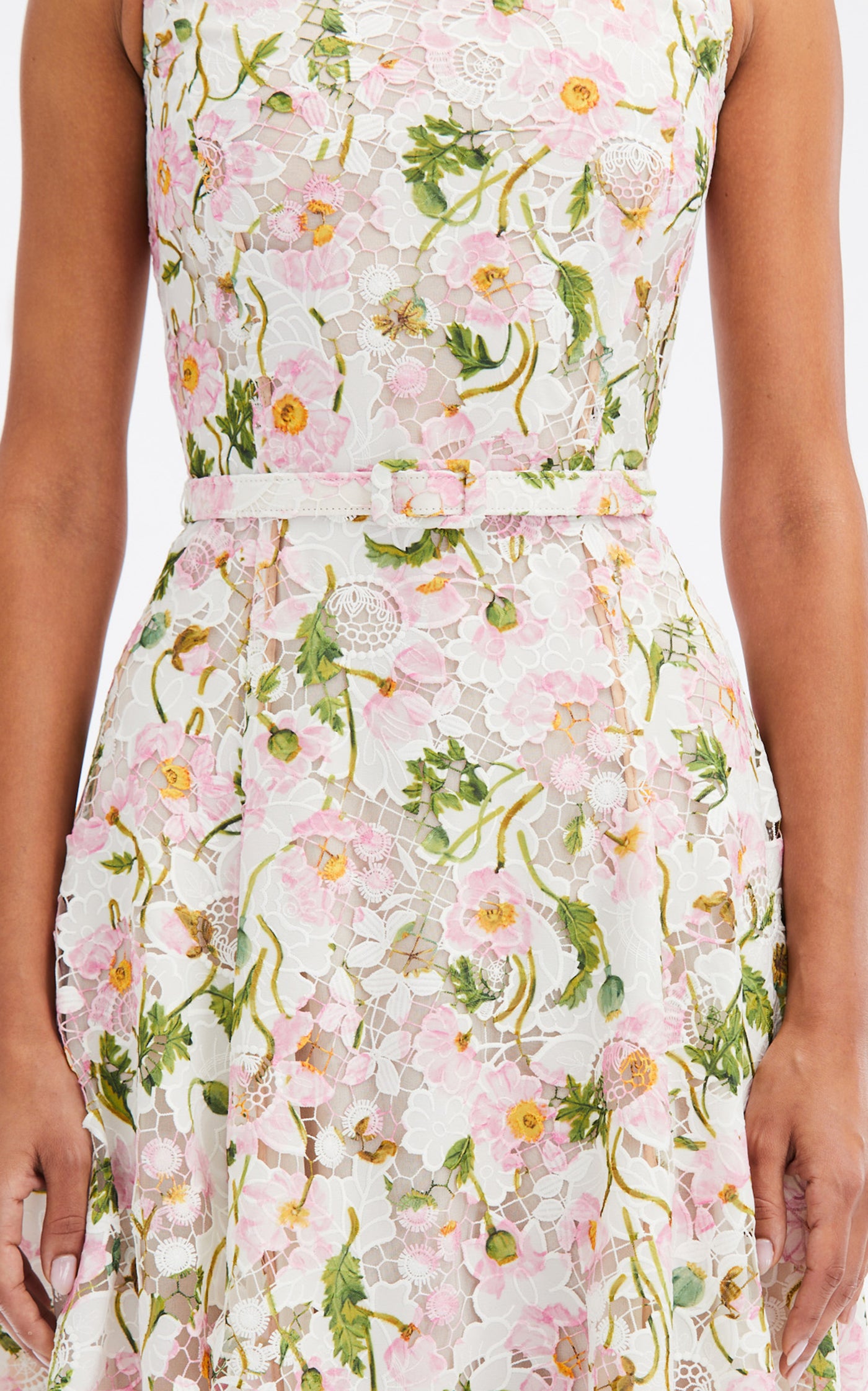 Guipure Lace Midi Dress