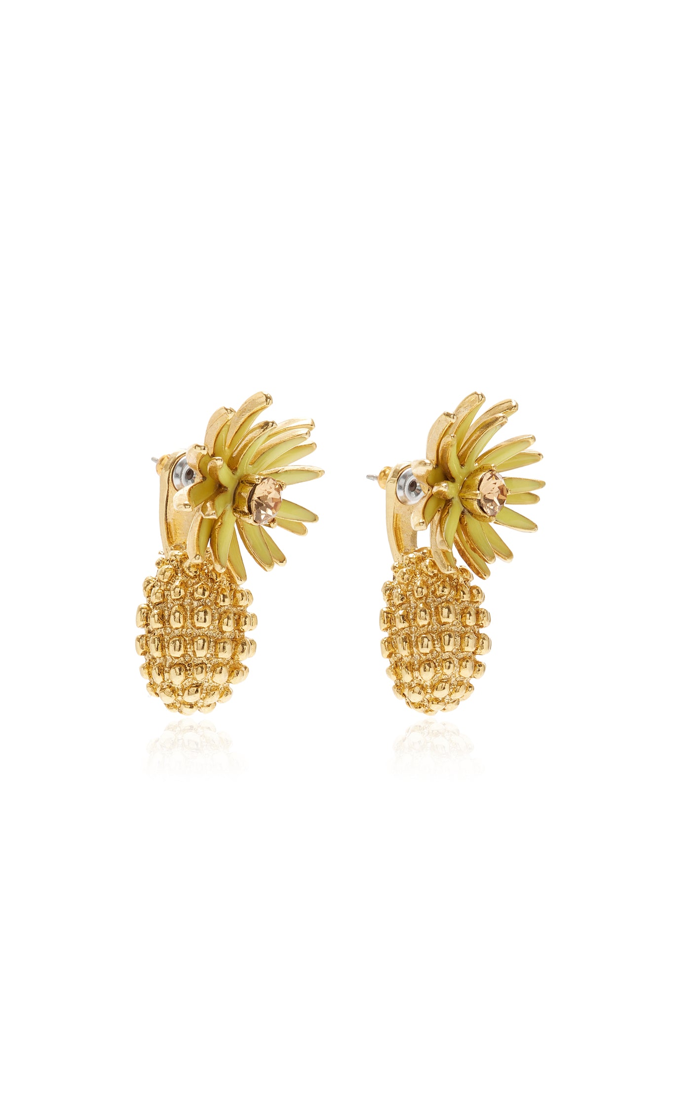 Flower & Cactus Crystal Drop Earrings