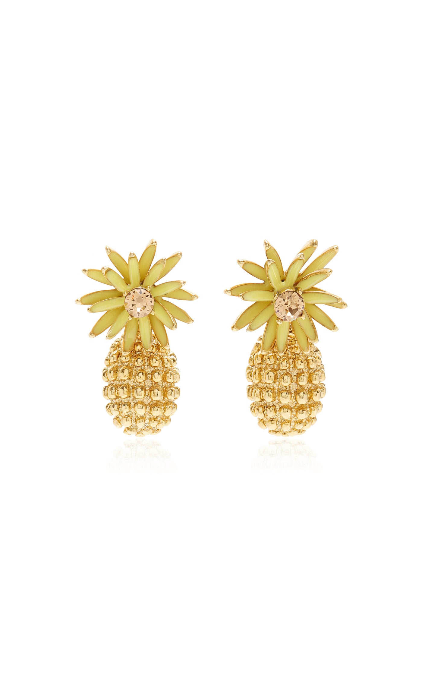 Flower & Cactus Crystal Drop Earrings