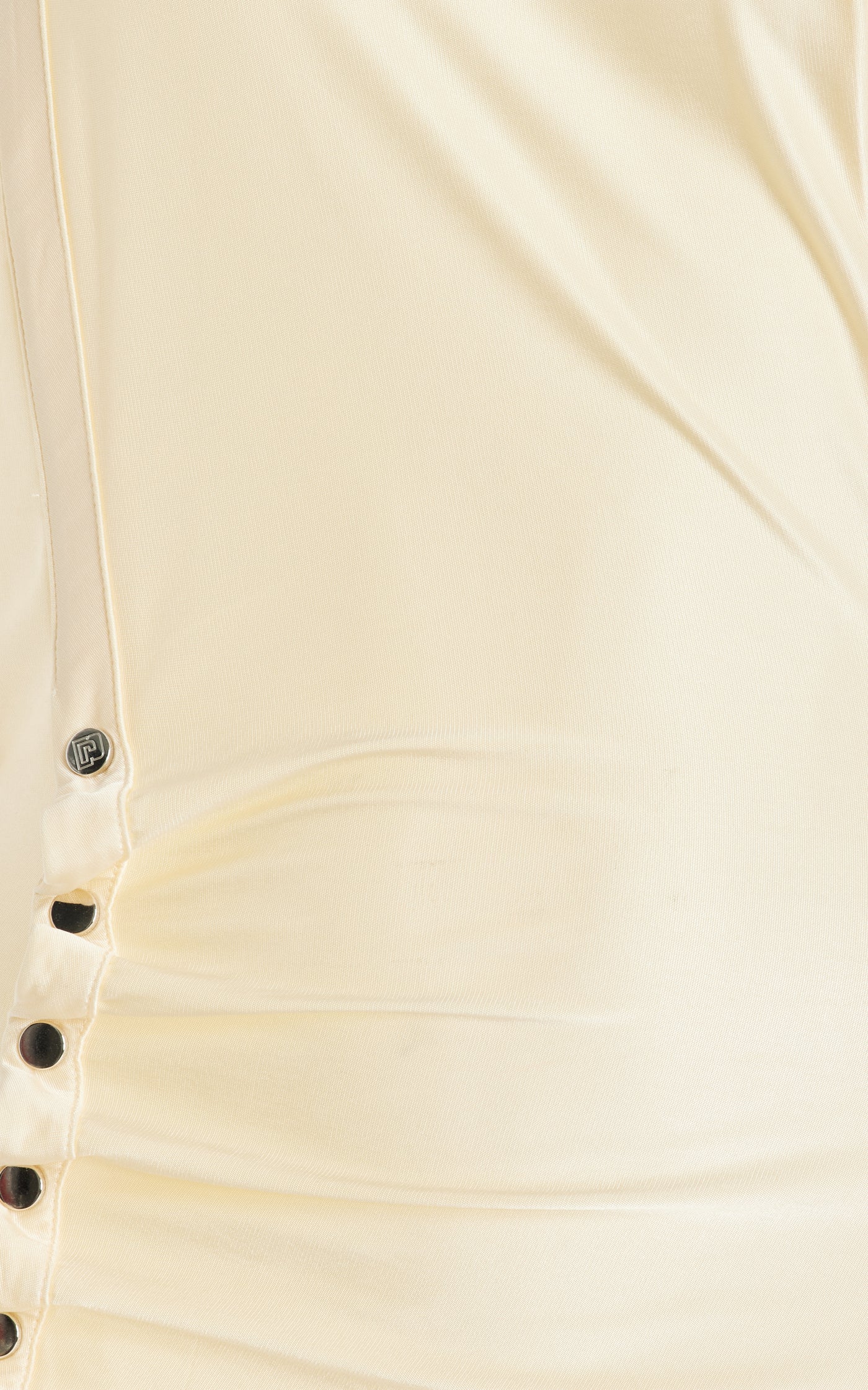 Button-Gathered Midi Dress