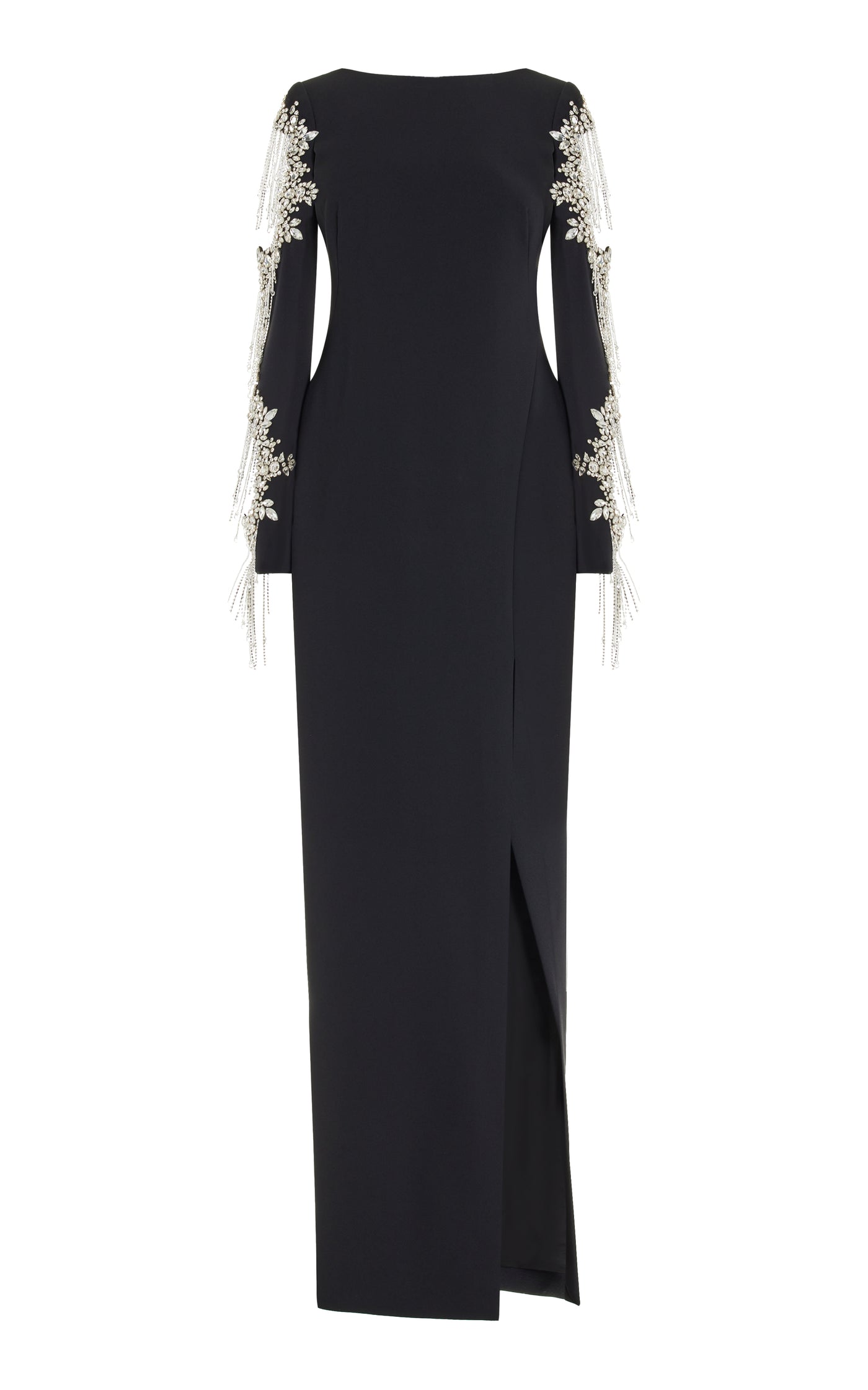 Crystal-Embellished Crepe Gown