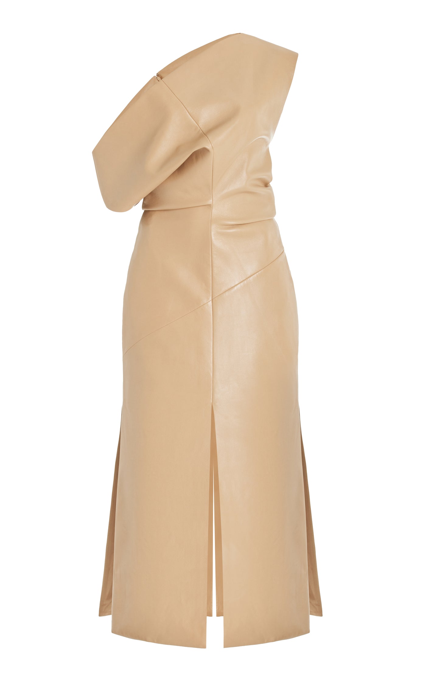 Nappa Leather Off-The-Shoulder Maxi Dress