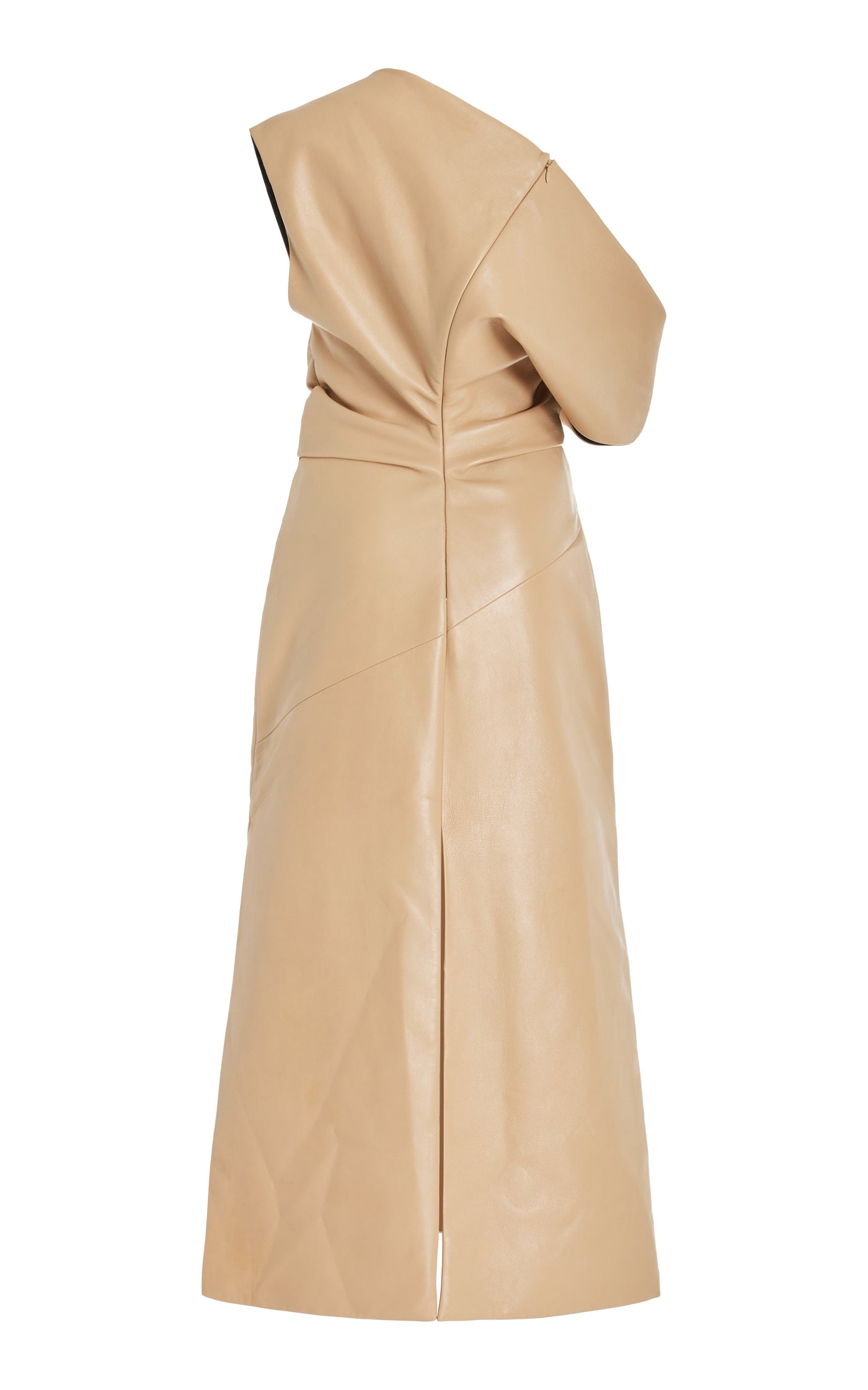 Nappa Leather Off-The-Shoulder Maxi Dress