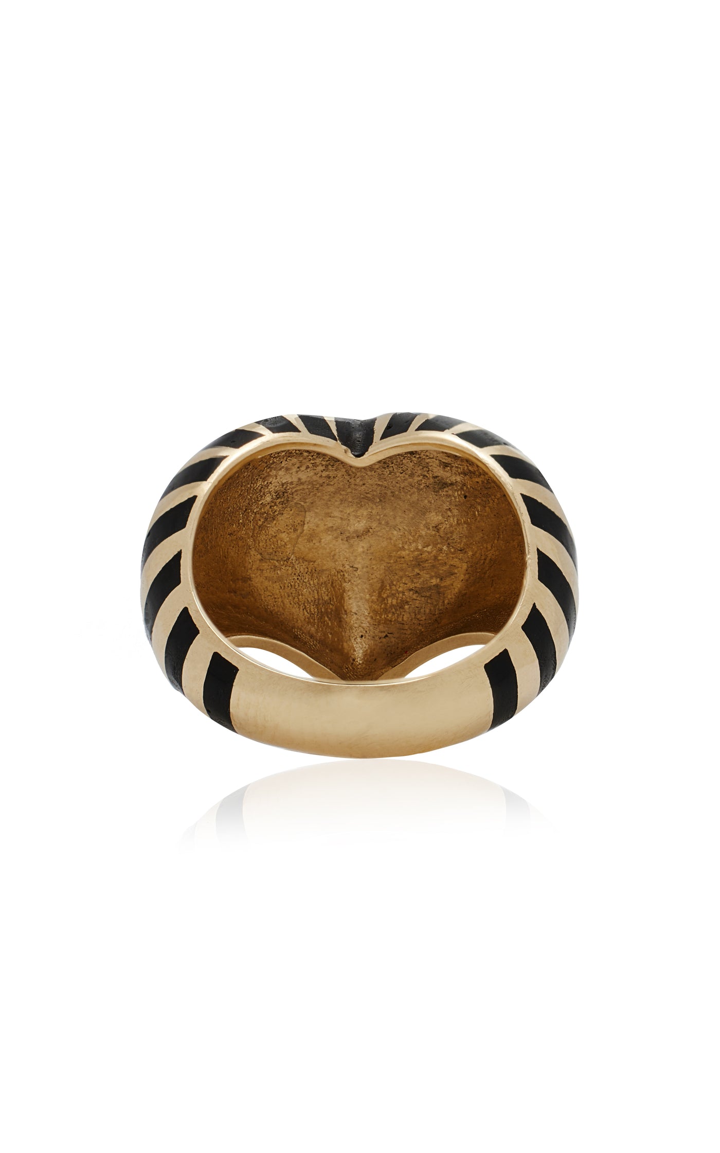 Chubby Heart Enameled 14K Yellow Gold Pinky Ring