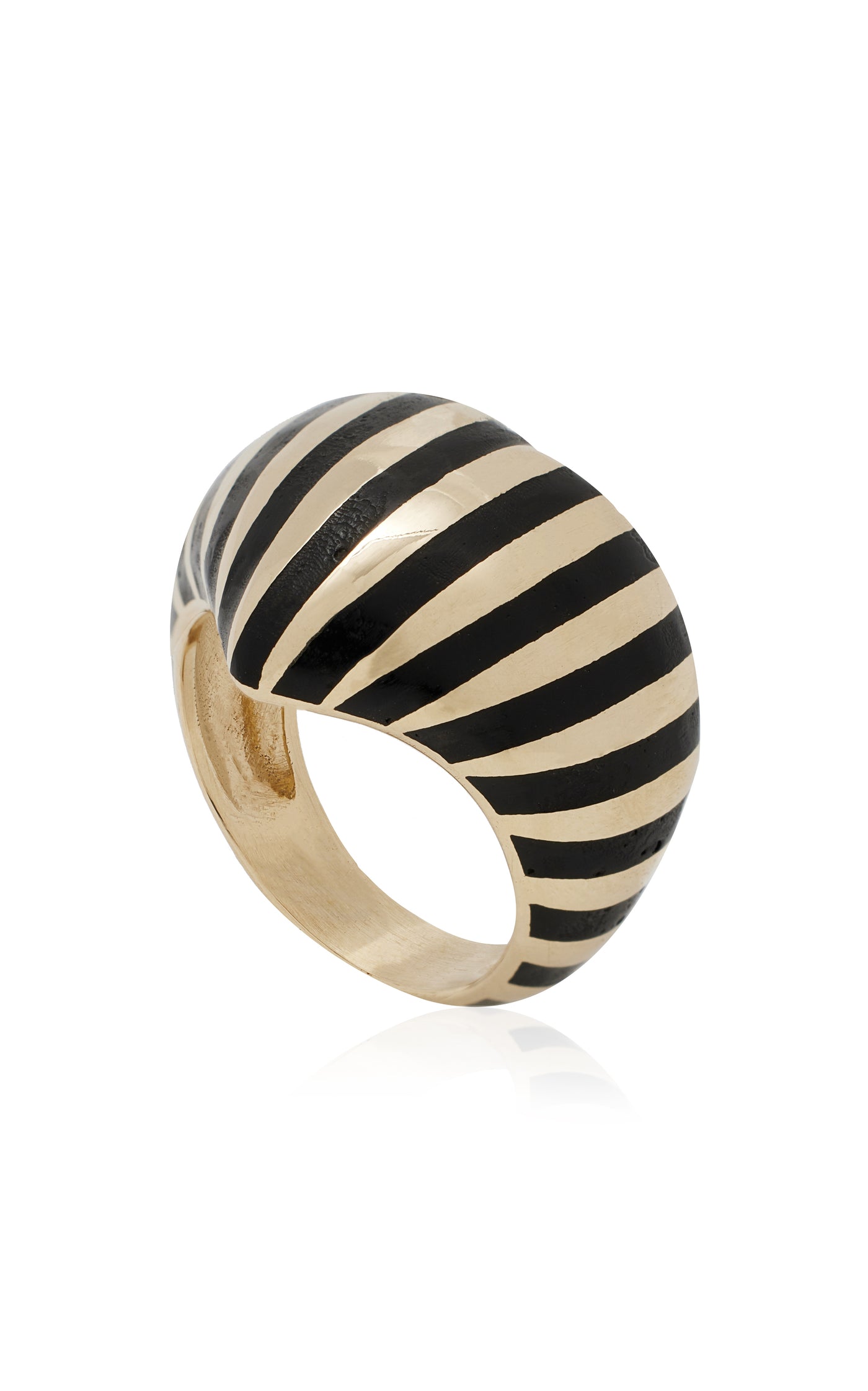 Chubby Heart Enameled 14K Yellow Gold Pinky Ring