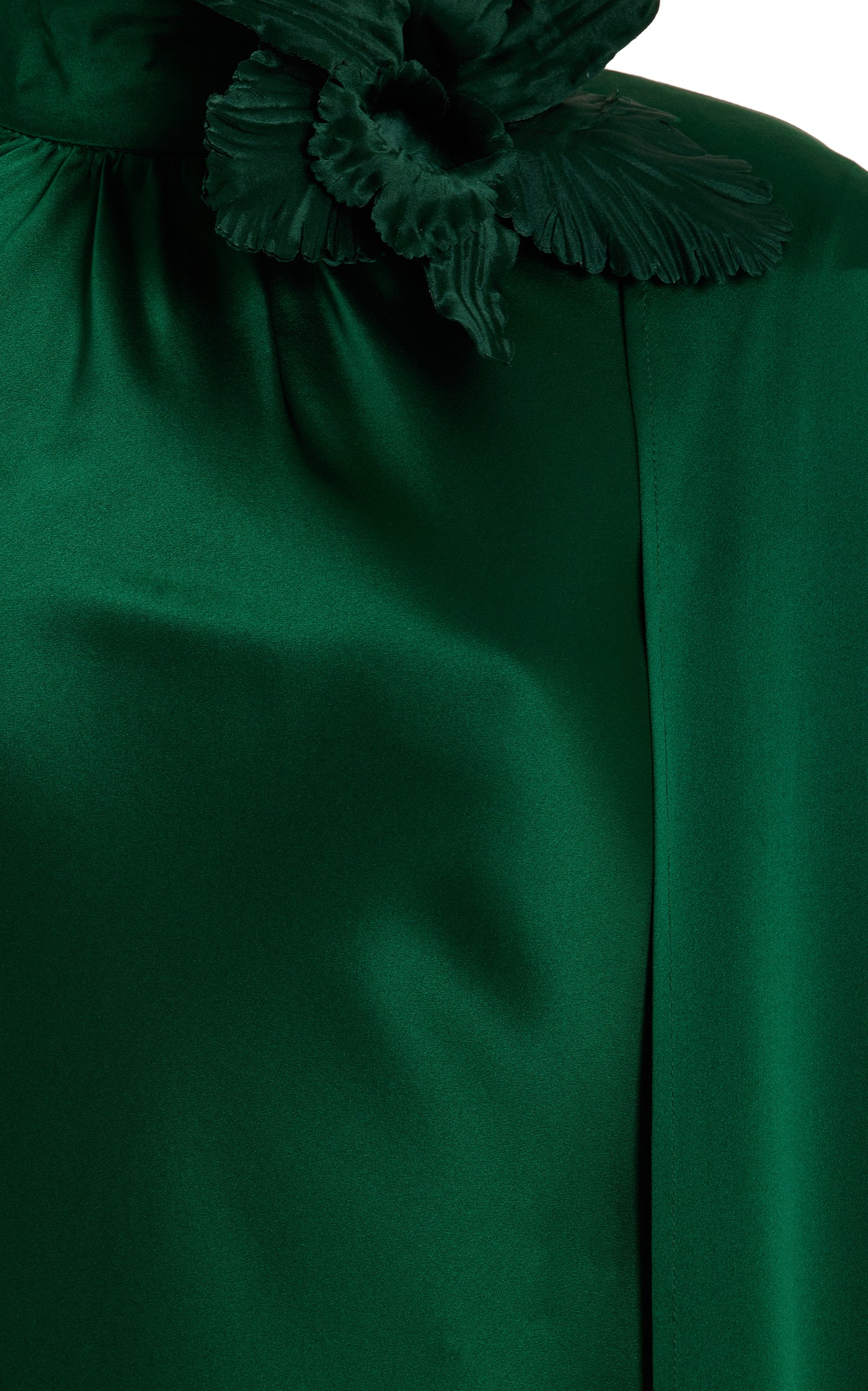 Cape-Detailed Silk Maxi Dress