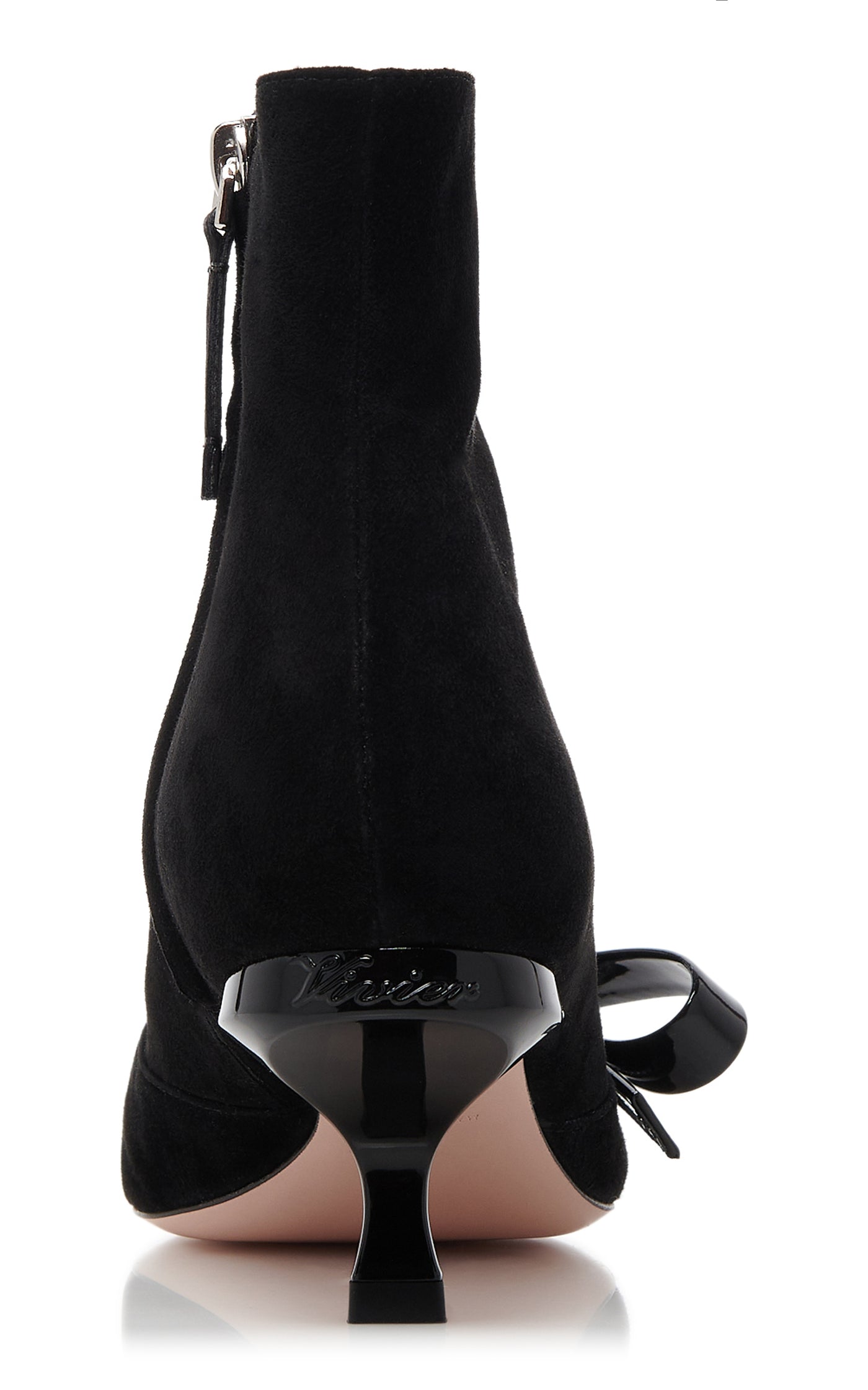 Virgule Bow-Embellished Suede Ankle Boots