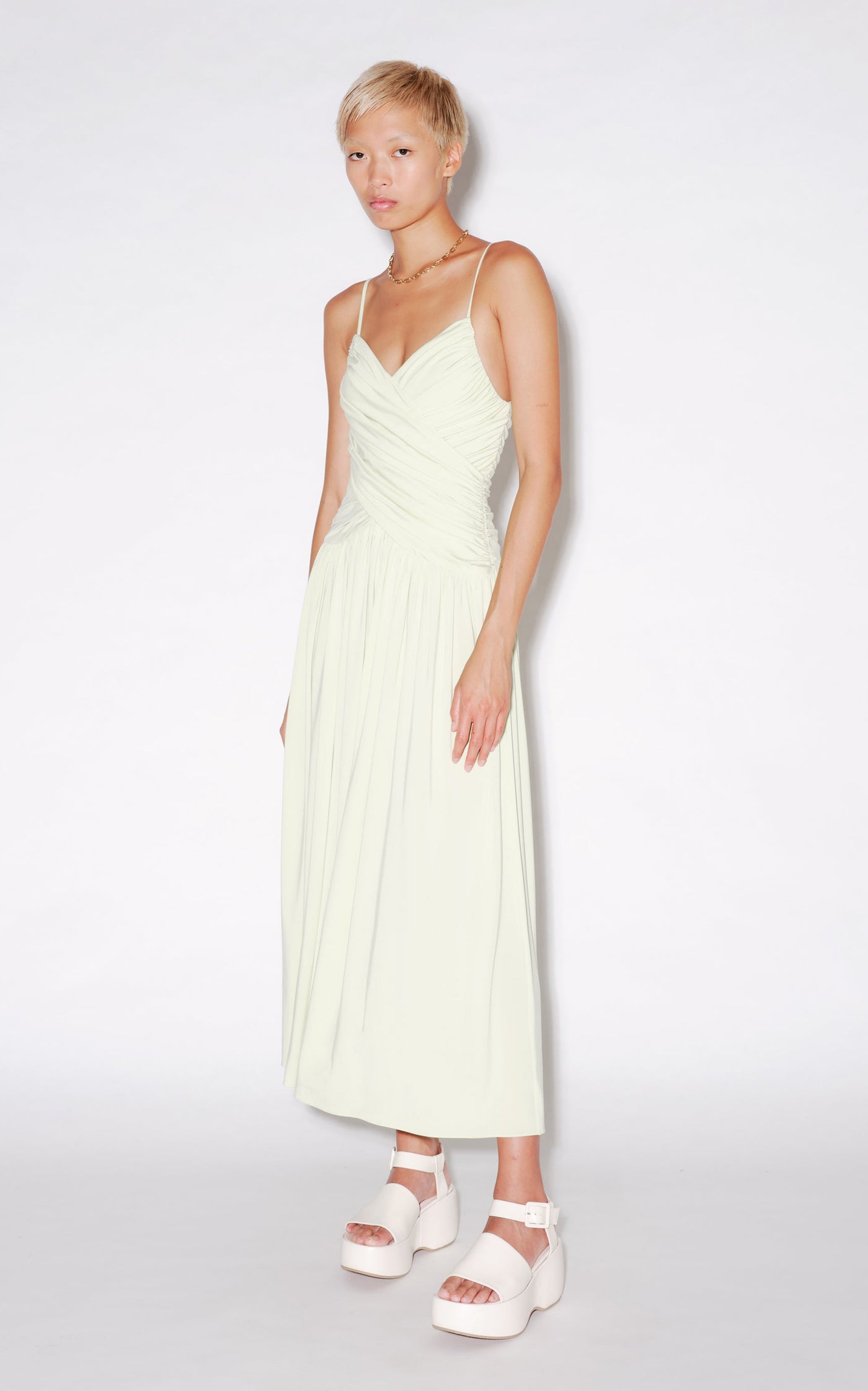 Ruched Jersey Midi Dress