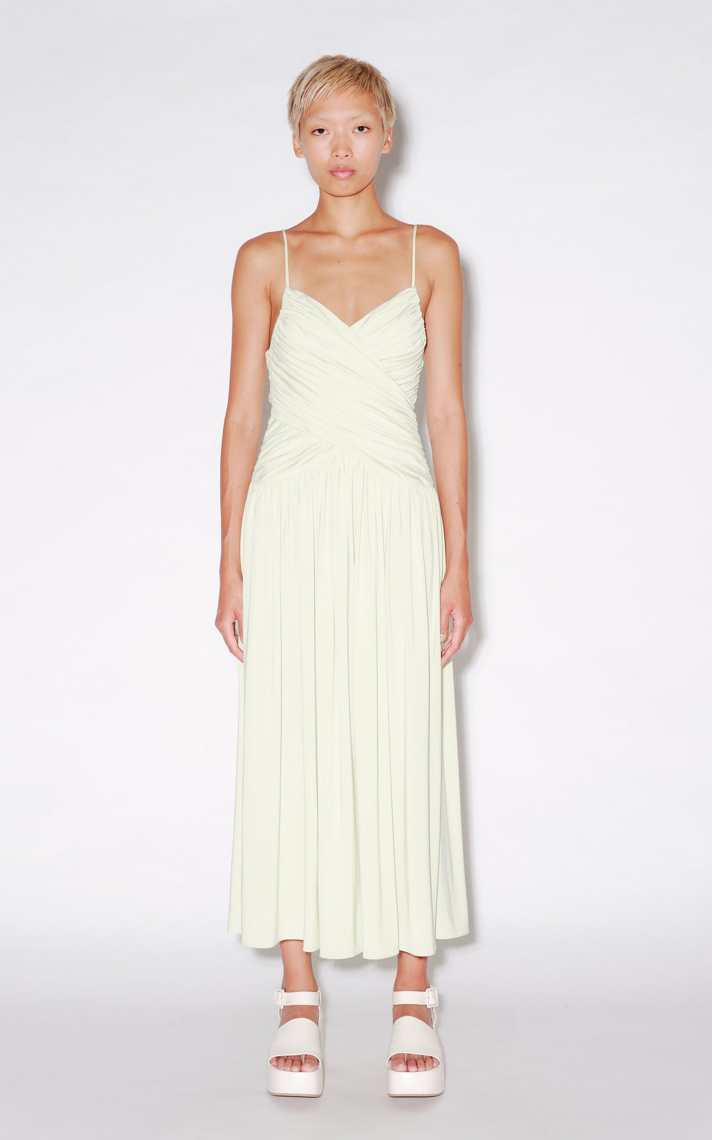 Ruched Jersey Midi Dress