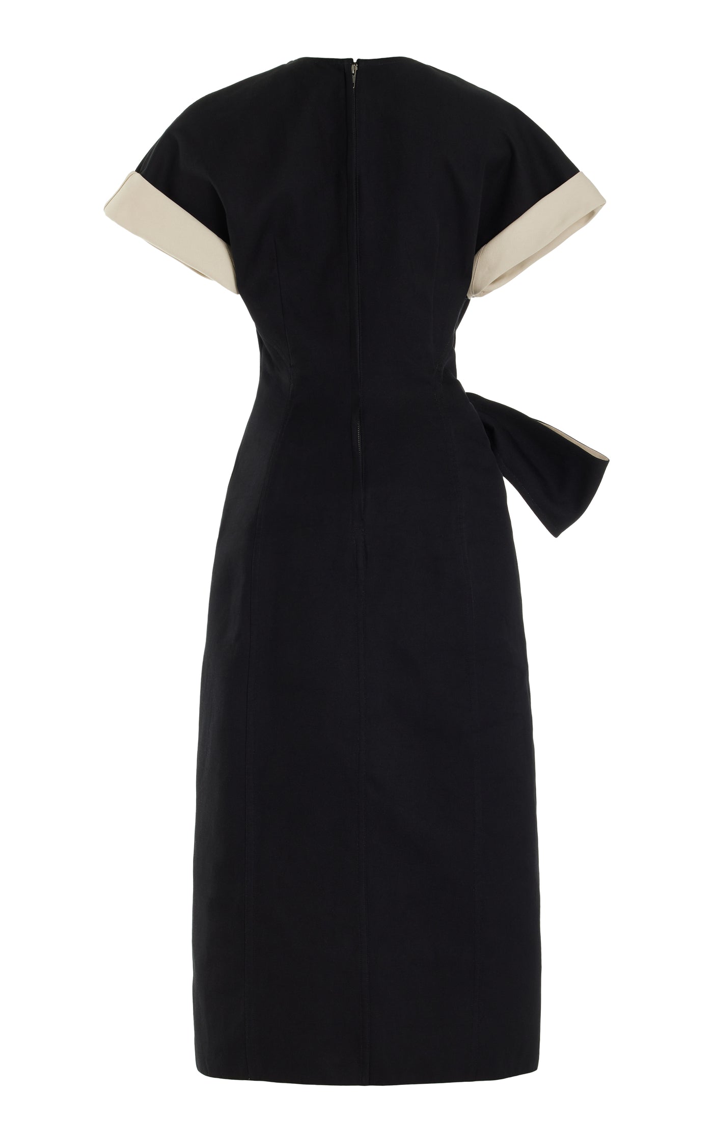 Colorblocked Cotton-Blend Midi Dress